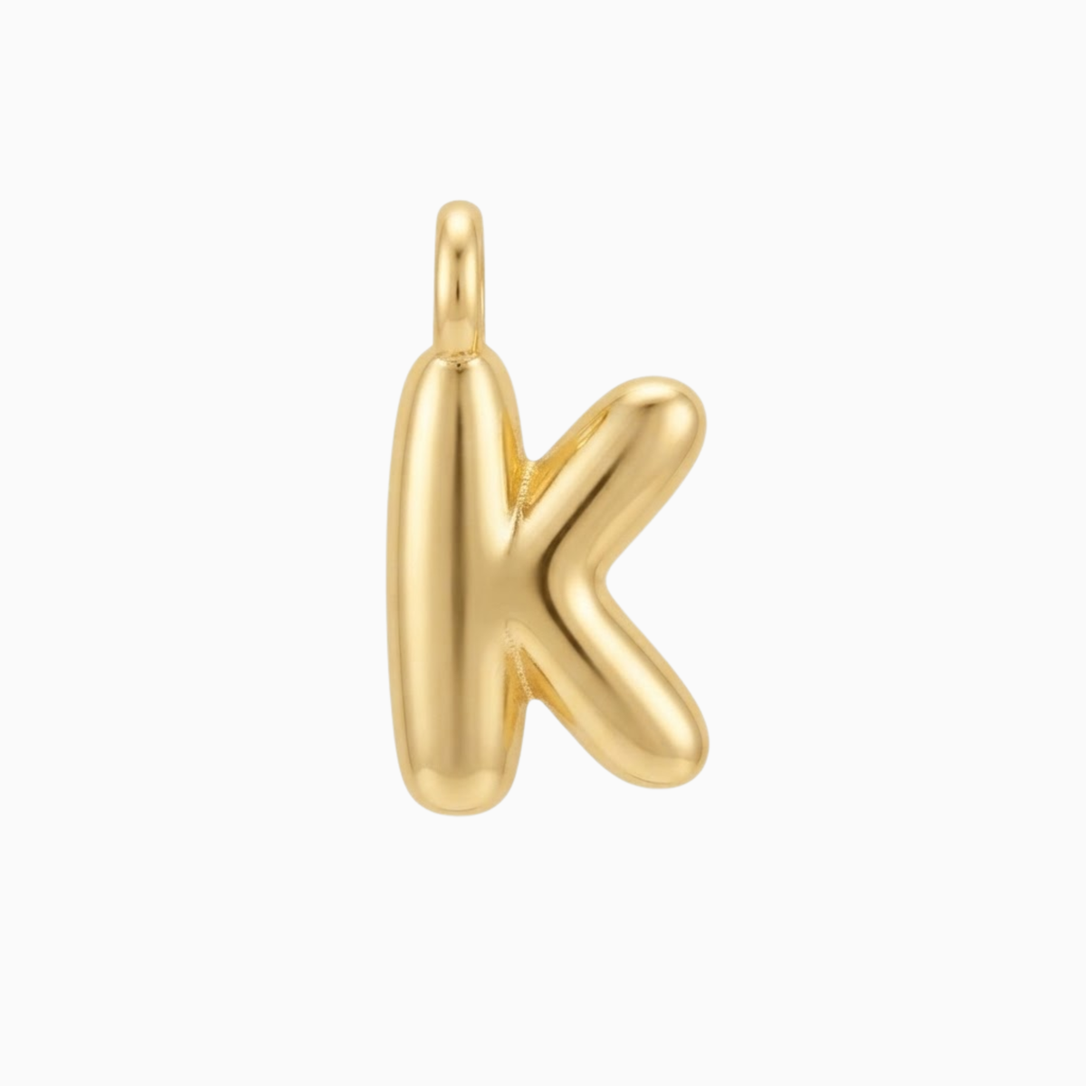 Breloques - Pendentif lettre K bulle dorée