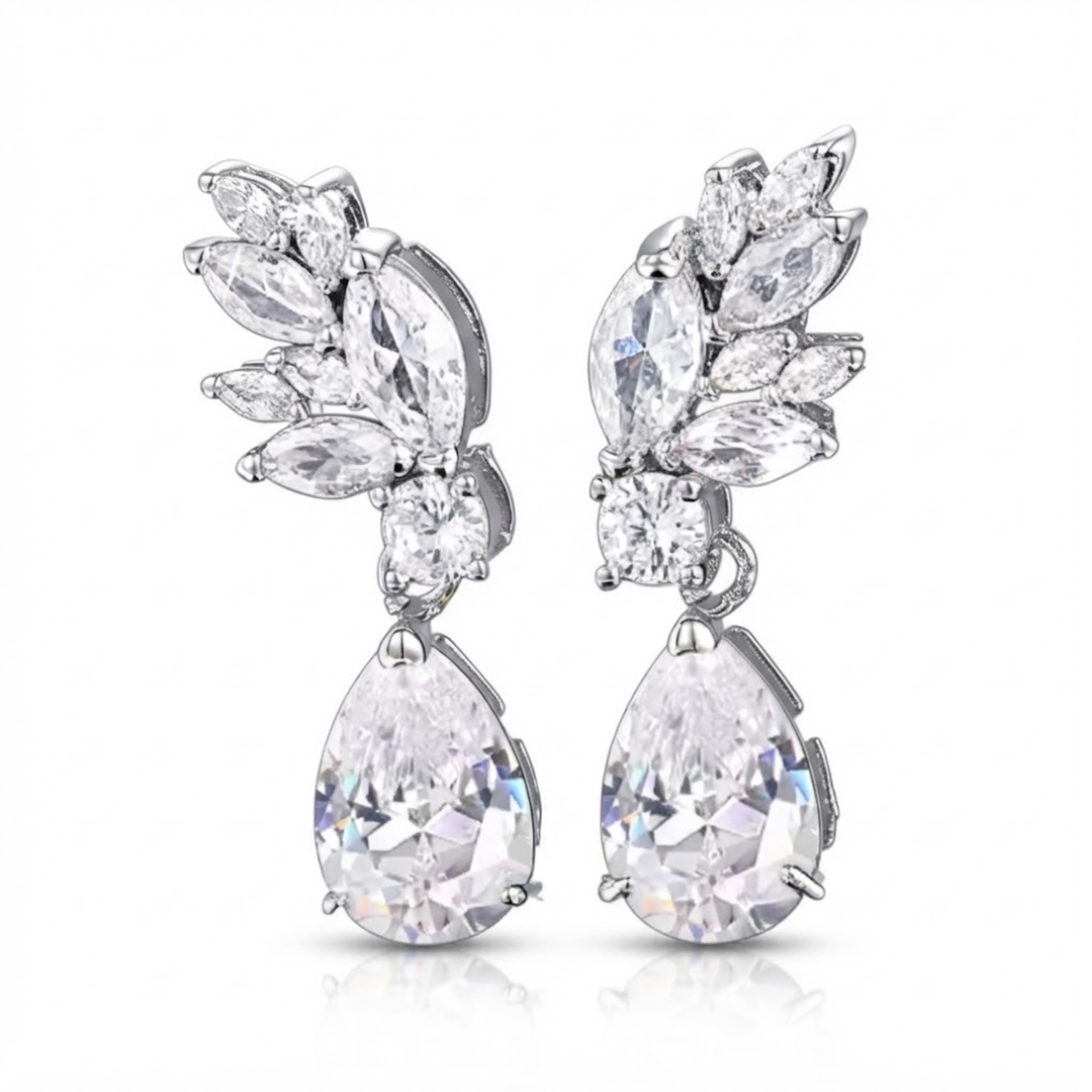 Anora Pear Cluster Drop Earrings