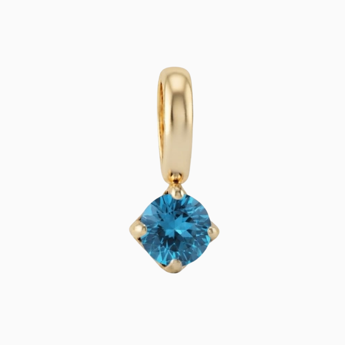 Charms - December Square Cut Birthstone Pendant