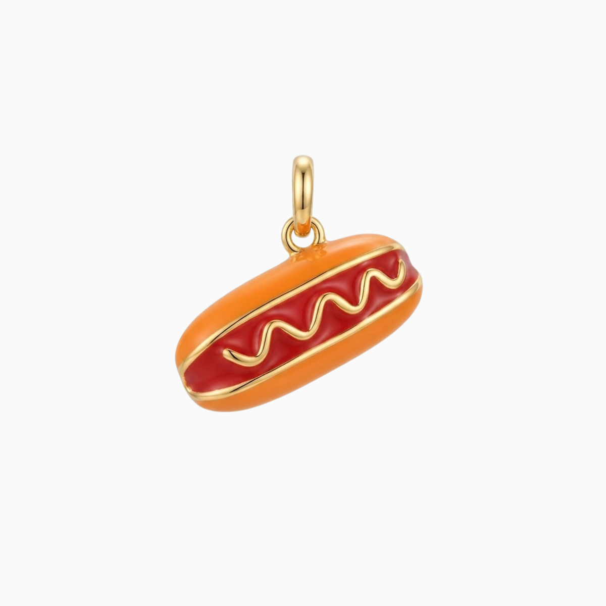 Breloques - Pendentif sandwich hot-dog doré