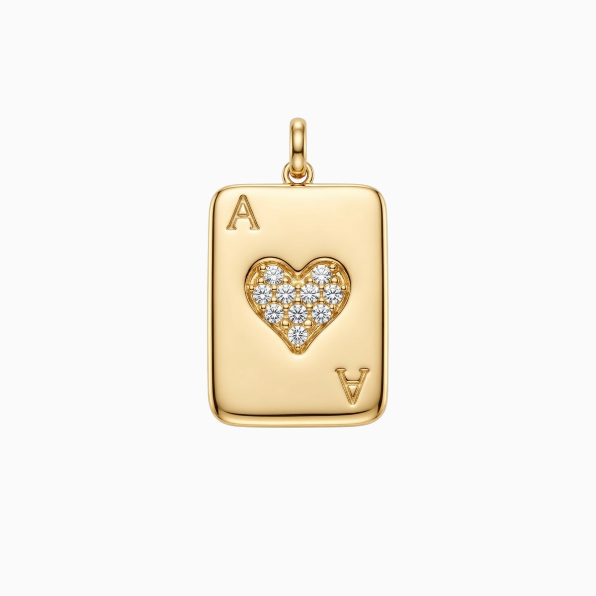 Charms - Gold Ace of Hearts Card Pendant