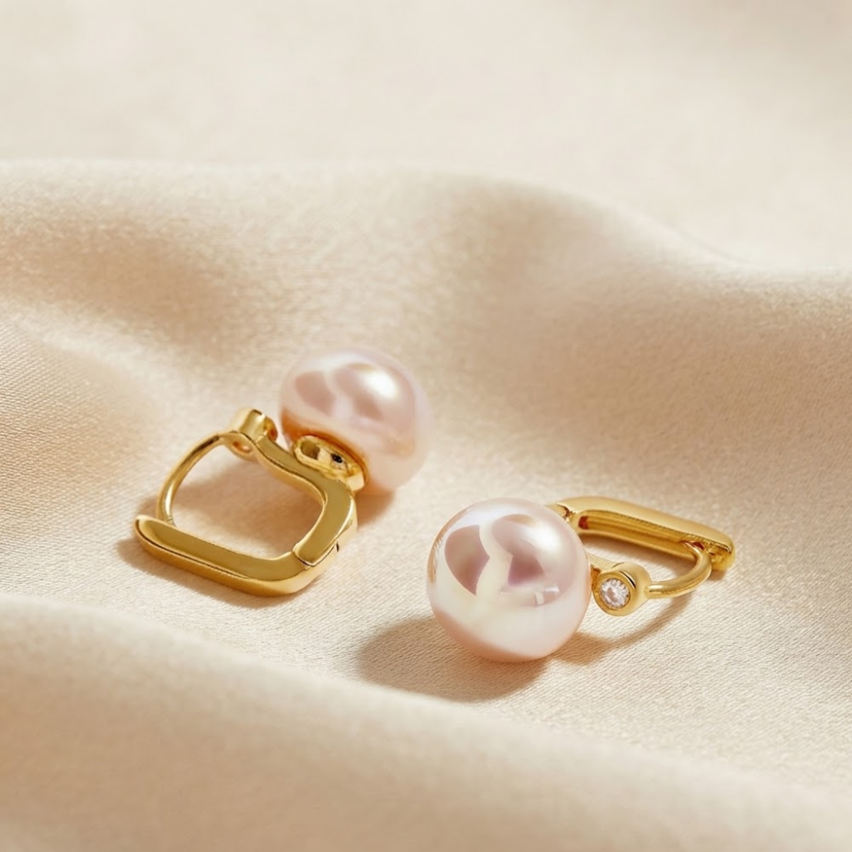 Rosé Champagne Pearl Earrings