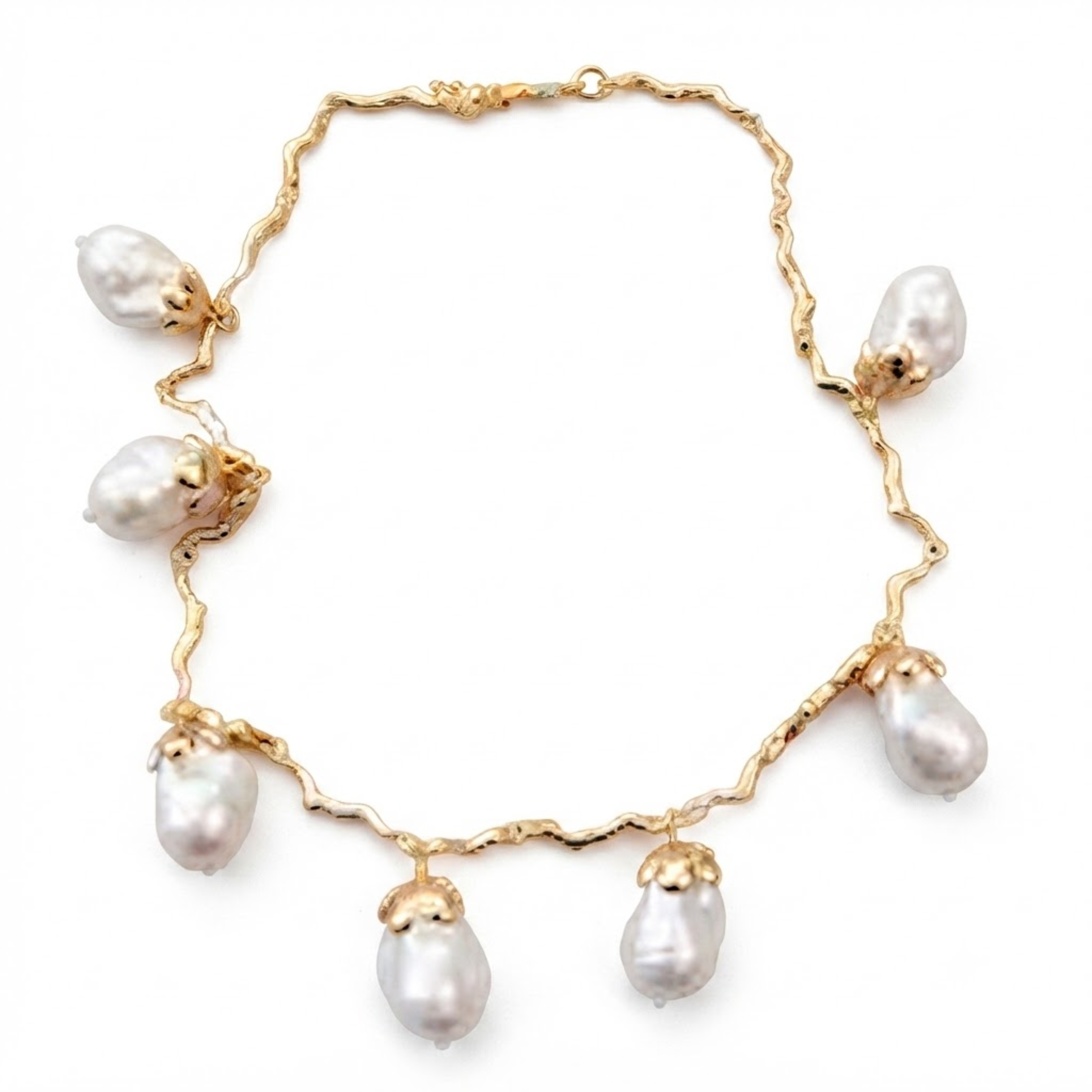 Collana Asteria con maglie e perle a conchiglia marina