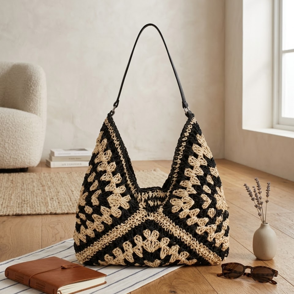 Summer Bohemian Braided Straw Tote – Sustainable Bag