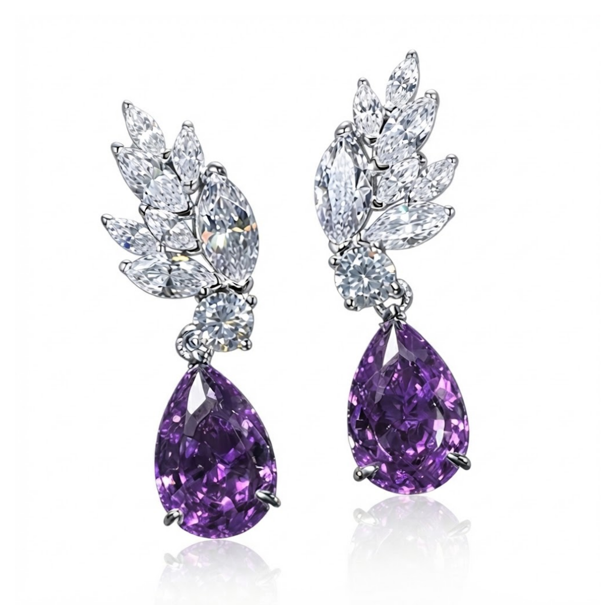 Anora Pear Cluster Drop Earrings