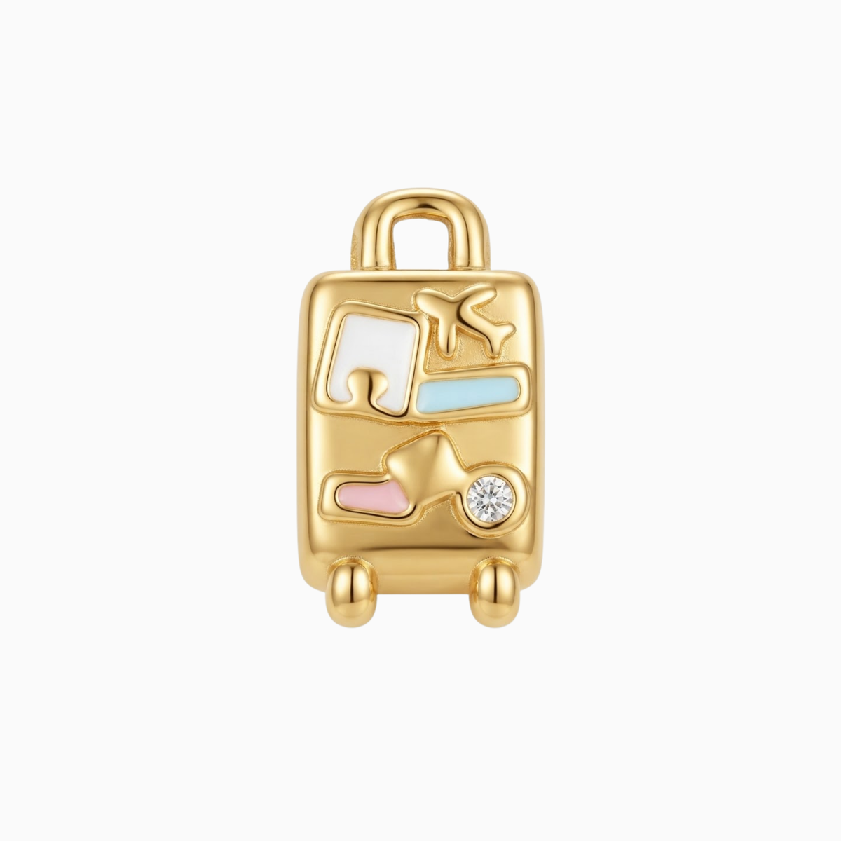 Breloques - Pendentif valise doré