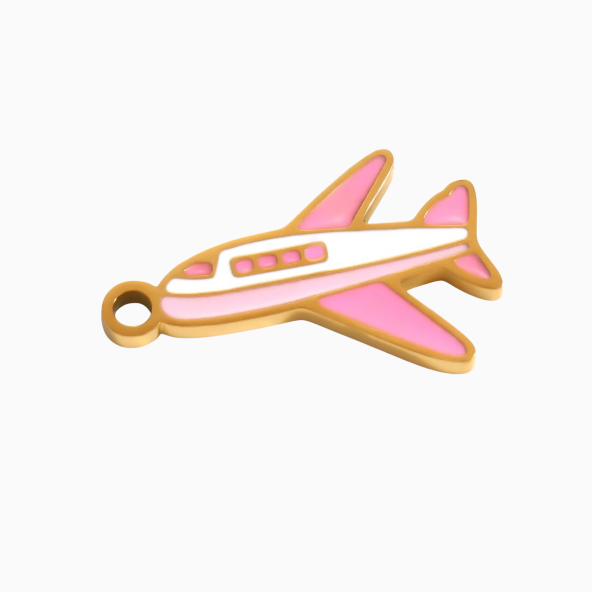 Breloques - Pendentif jet rose doré