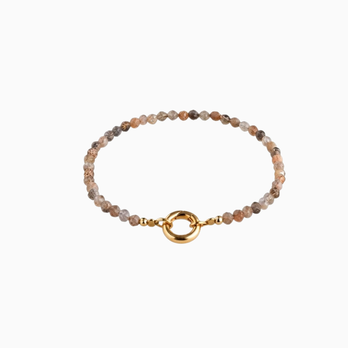 Bracciali - Bracciale dorato con perline di pietra del sole