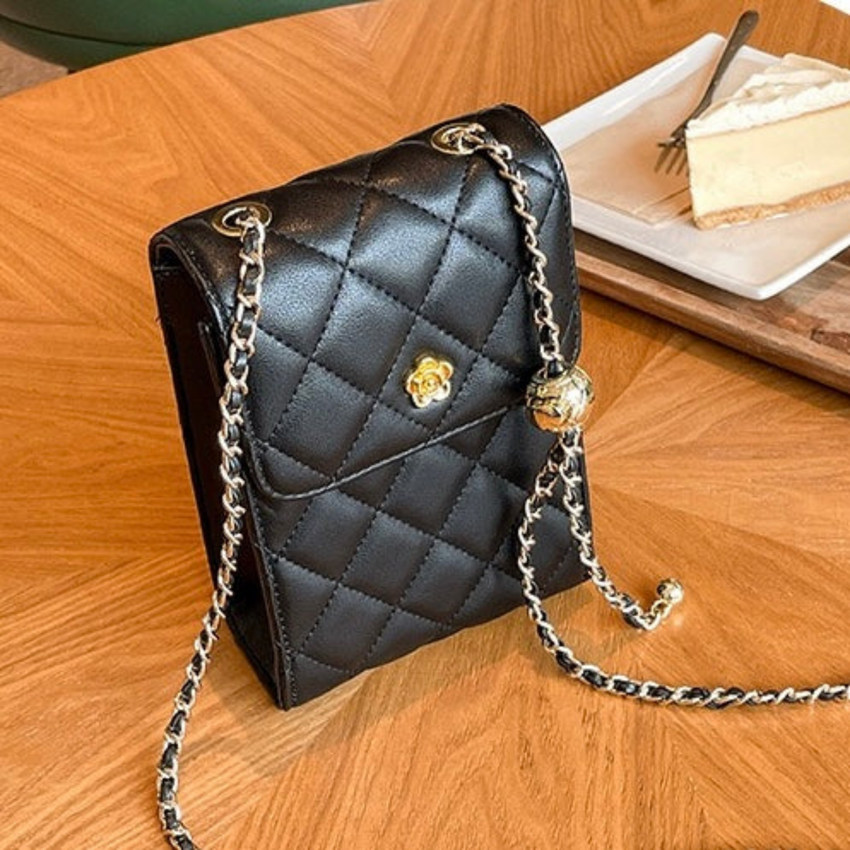 Sac bandoulière mini en cuir véritable Celesthée pour téléphone