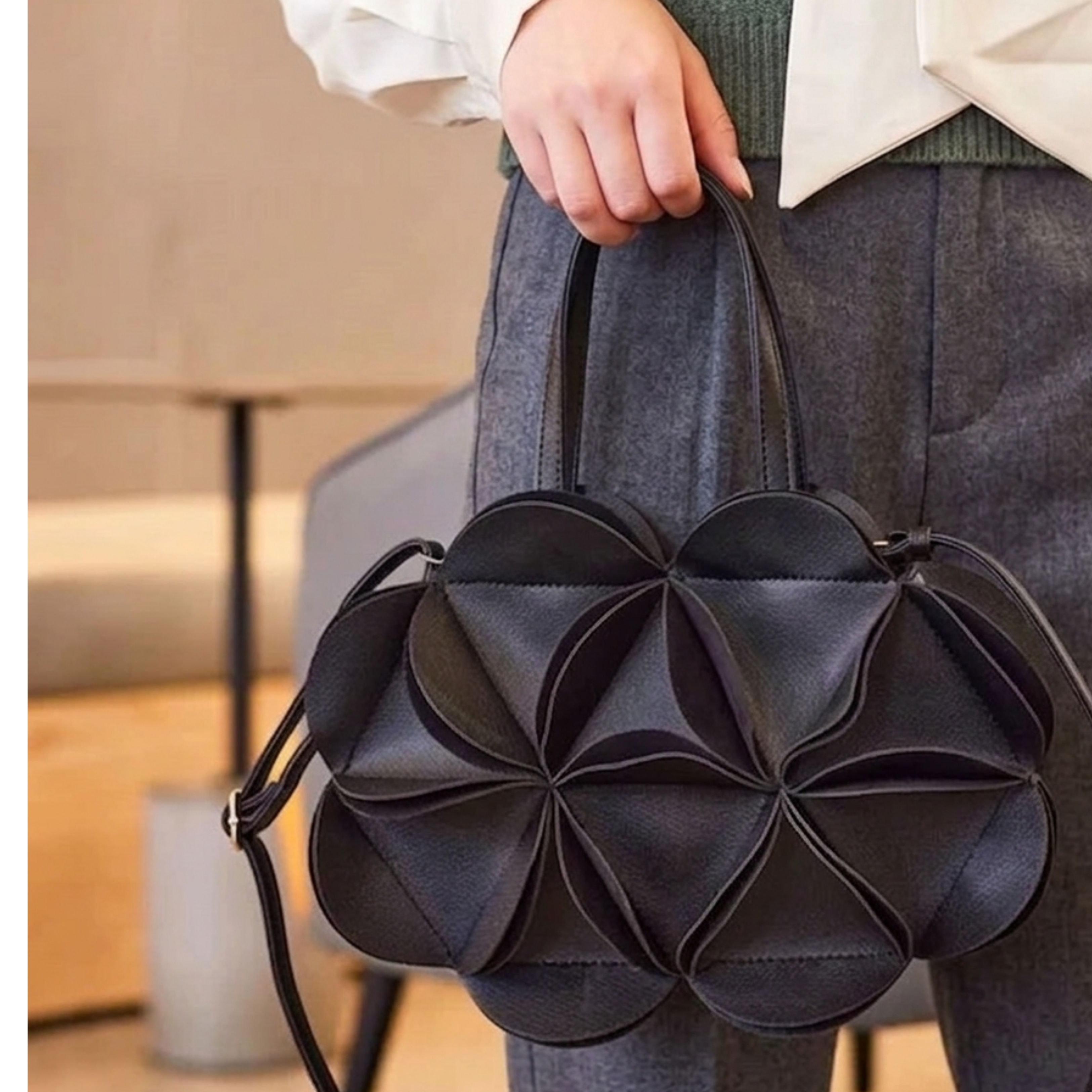 Rosethorne Genuine Leather Flower Handbag