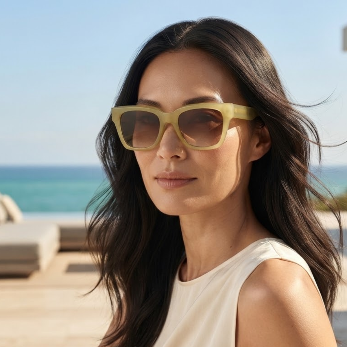 Sedona Oversized Square Cat-Eye Polarized Sunglasses