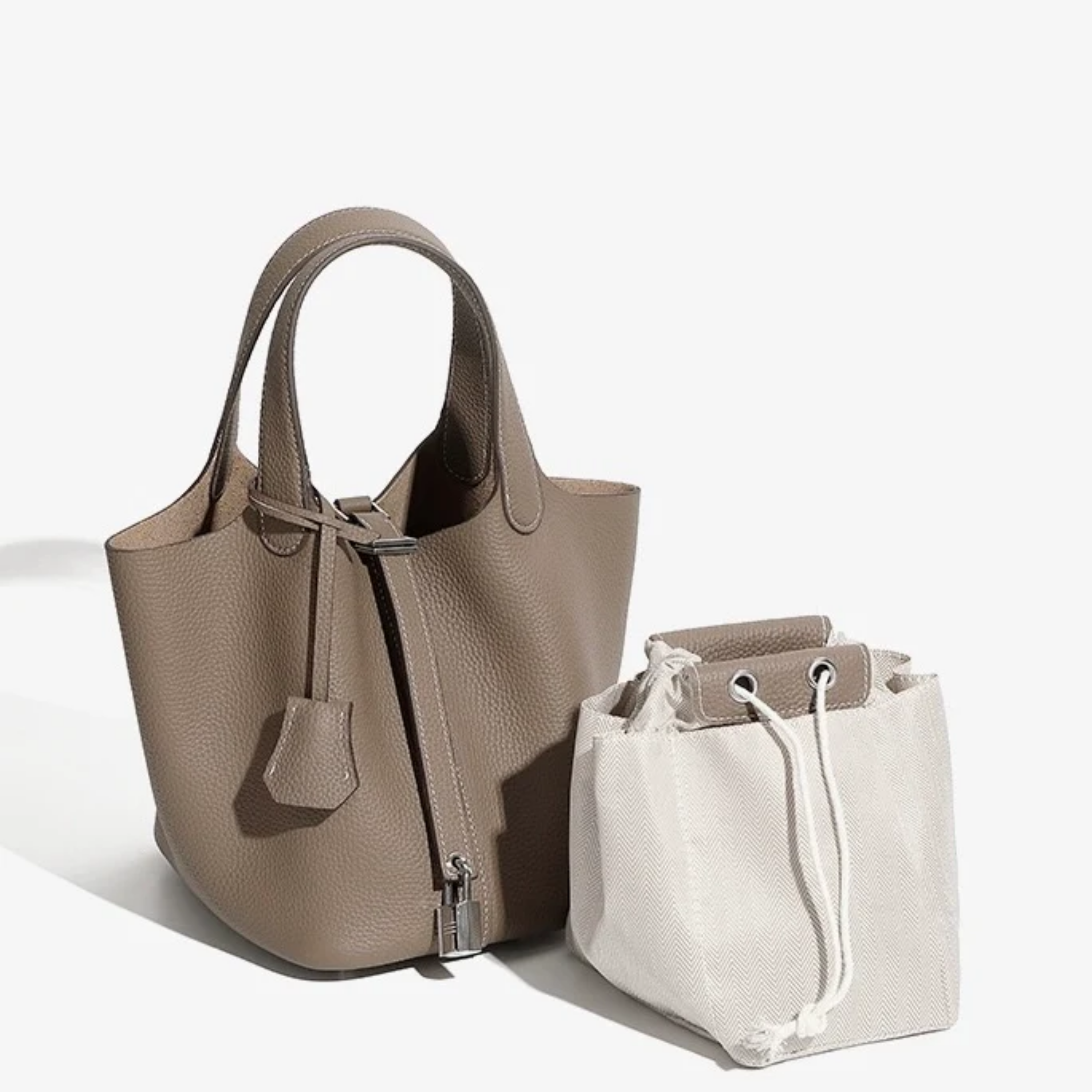 Lavelle Genuine Leather Buckle Basket Bag
