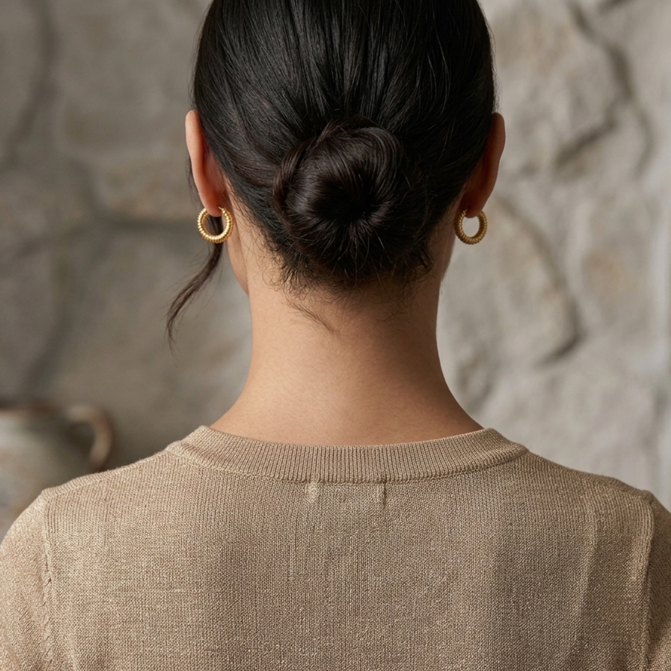 Jovelle Classic Textured Hoops