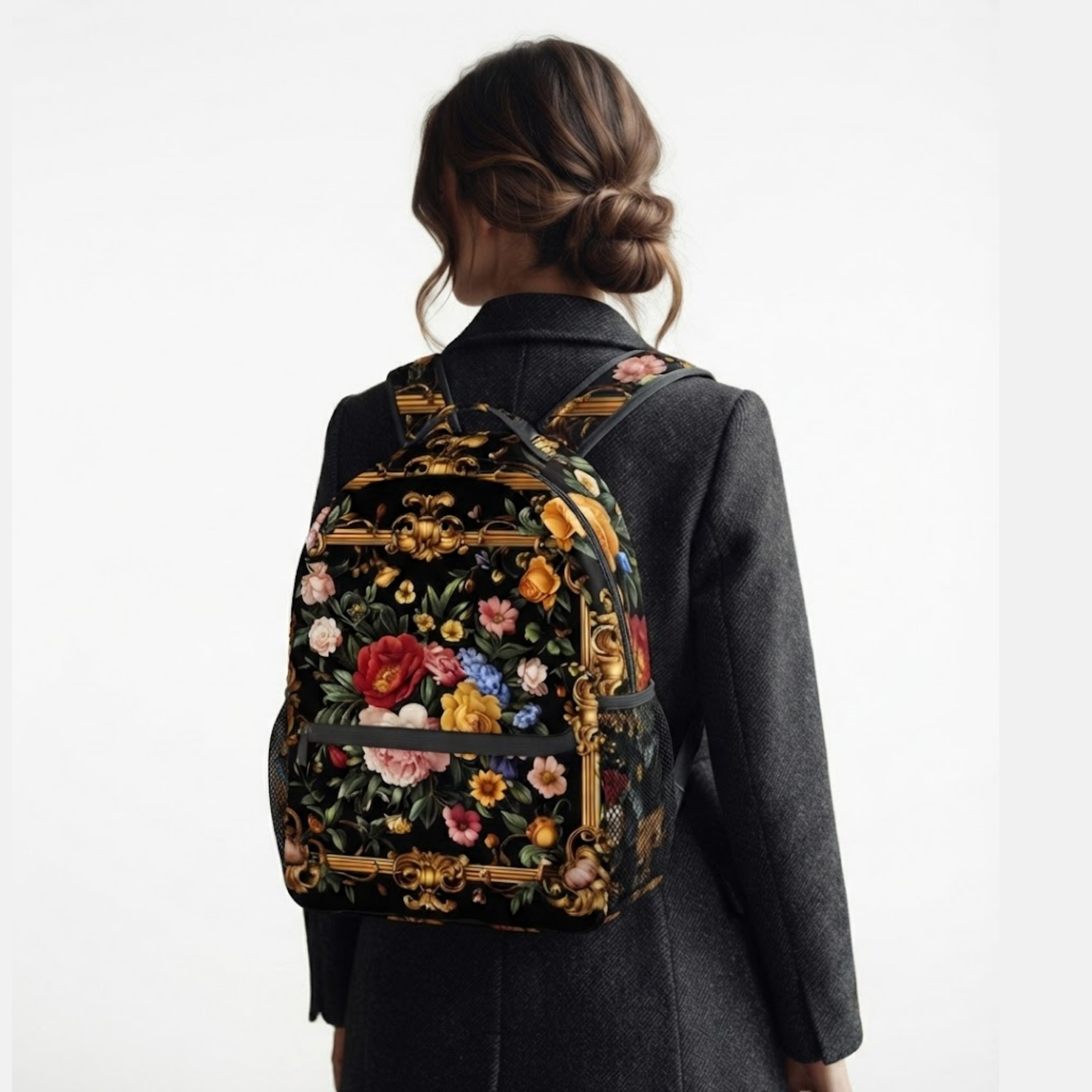 Roselle Elegant Floral Backpack