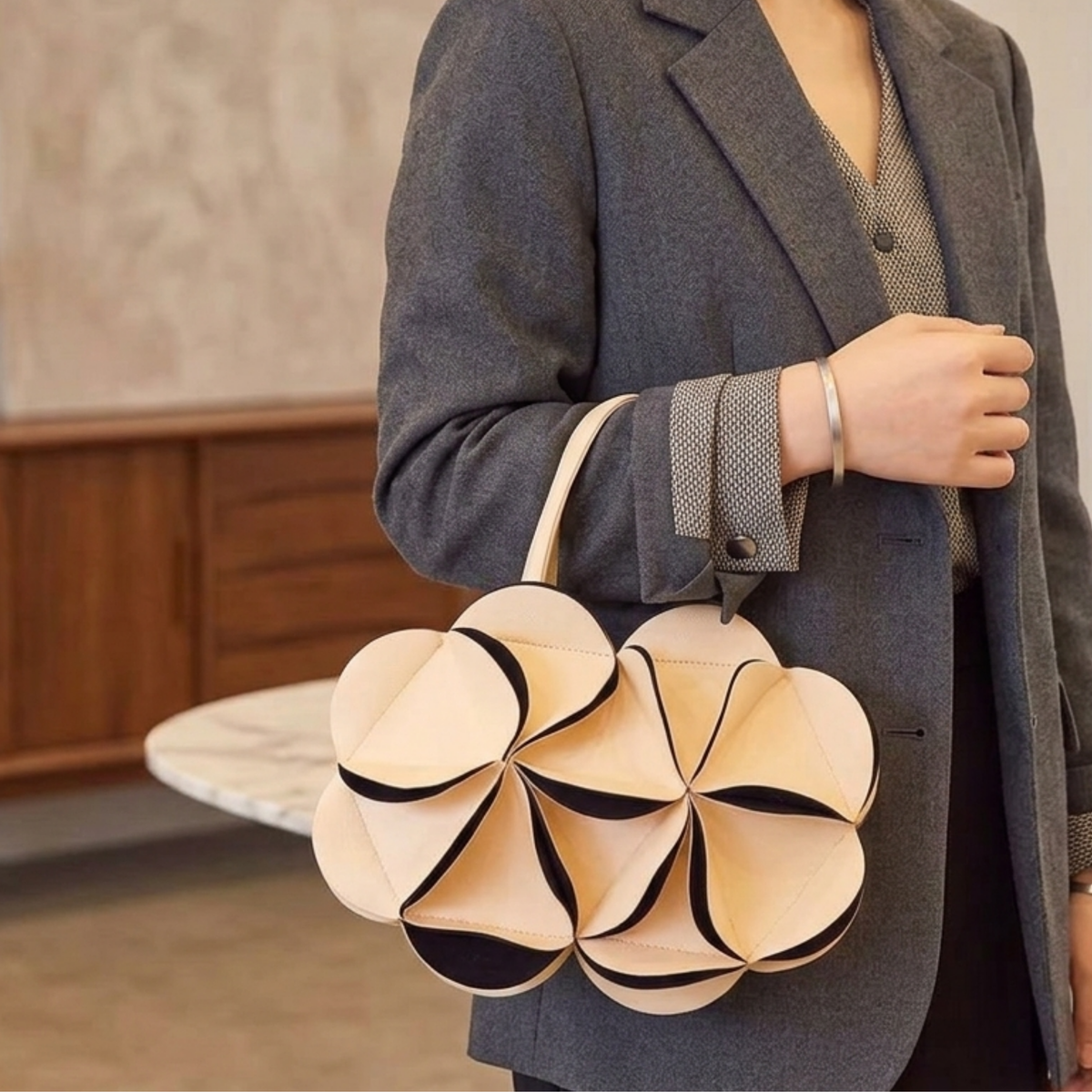 Rosethorne Genuine Leather Flower Handbag