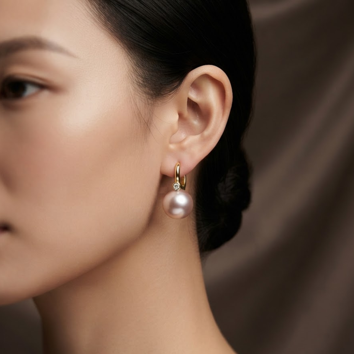 Rosé Champagne Pearl Earrings
