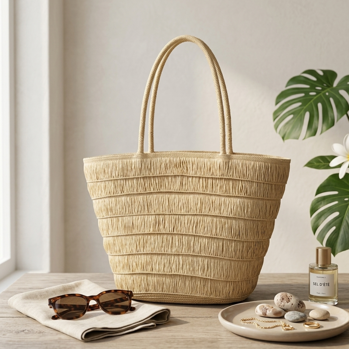 Sac cabas d'été esthétique tissé à la main – Sac durable