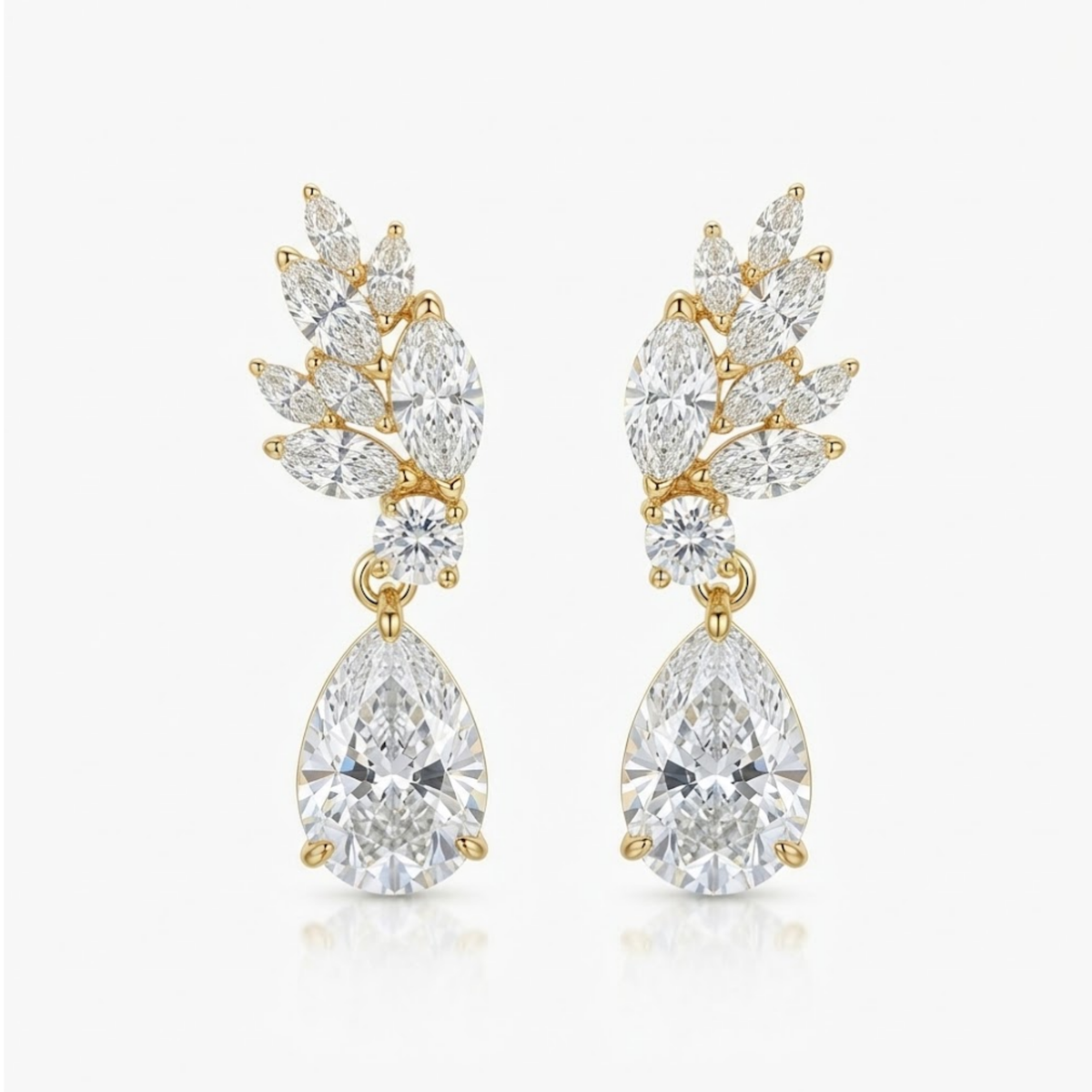 Anora Pear Cluster Drop Earrings