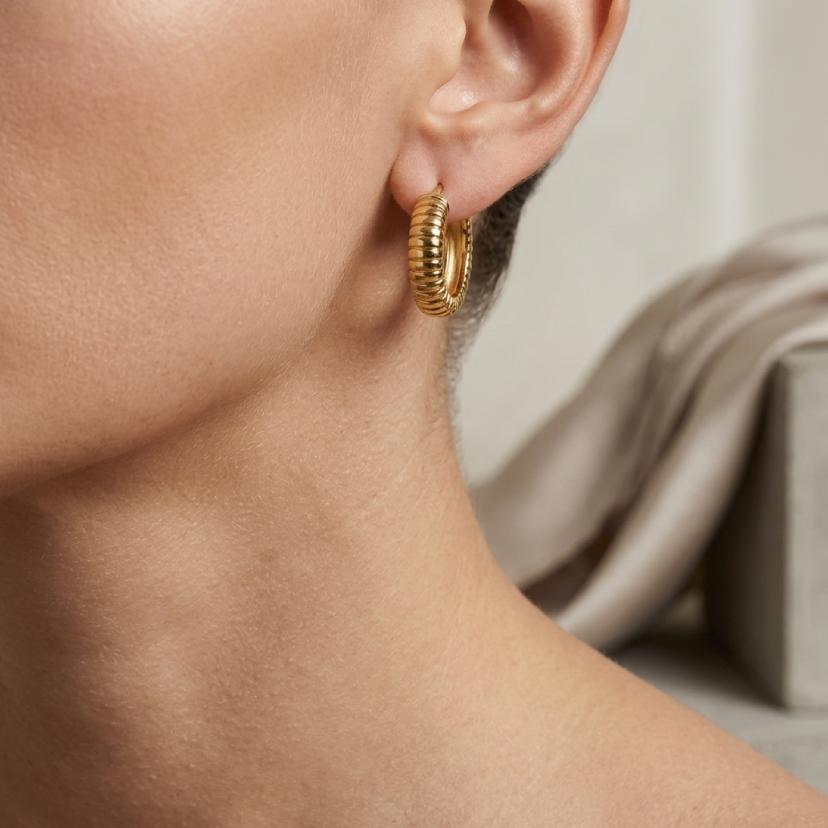 Jovelle Classic Textured Hoops