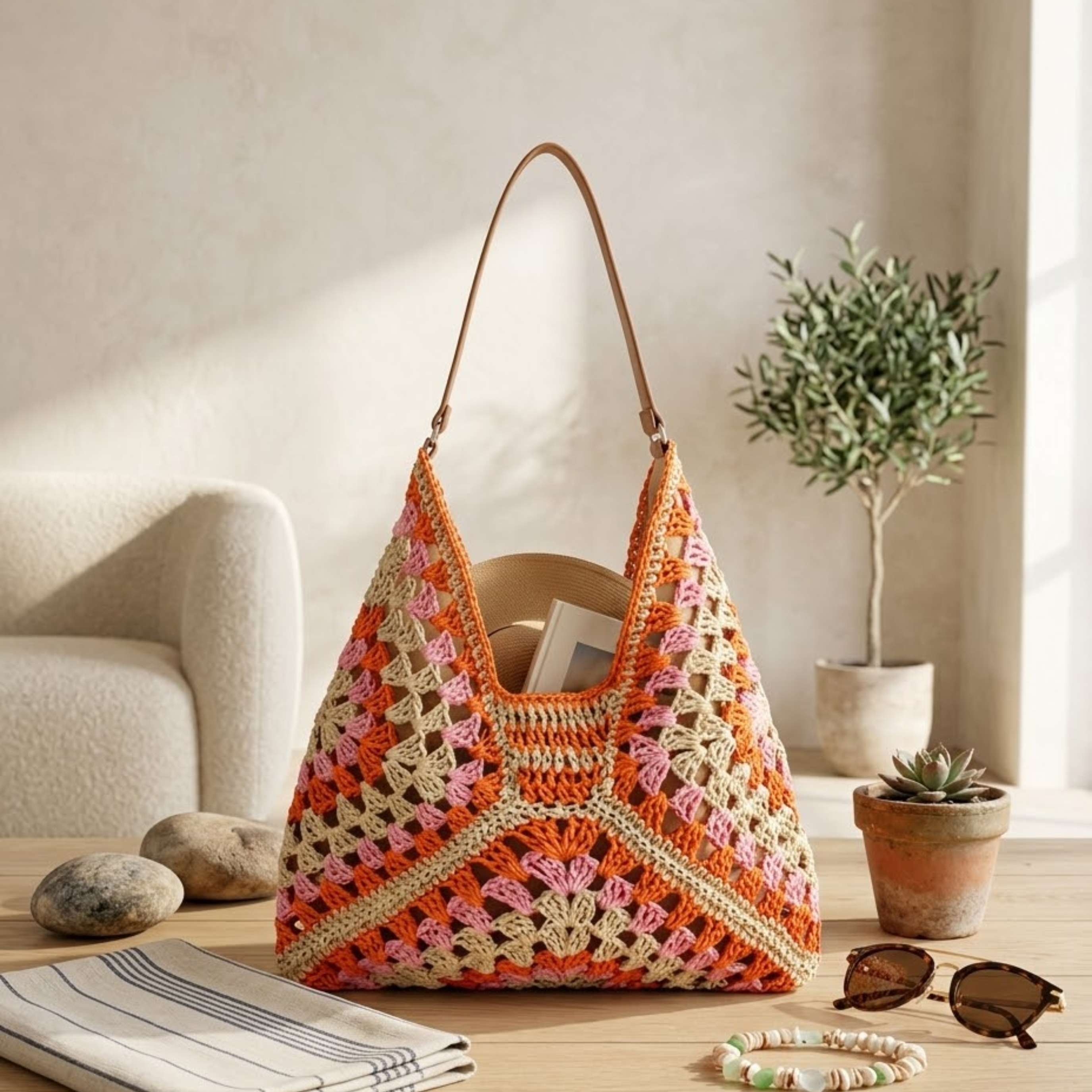 Summer Bohemian Braided Straw Tote – Sustainable Bag
