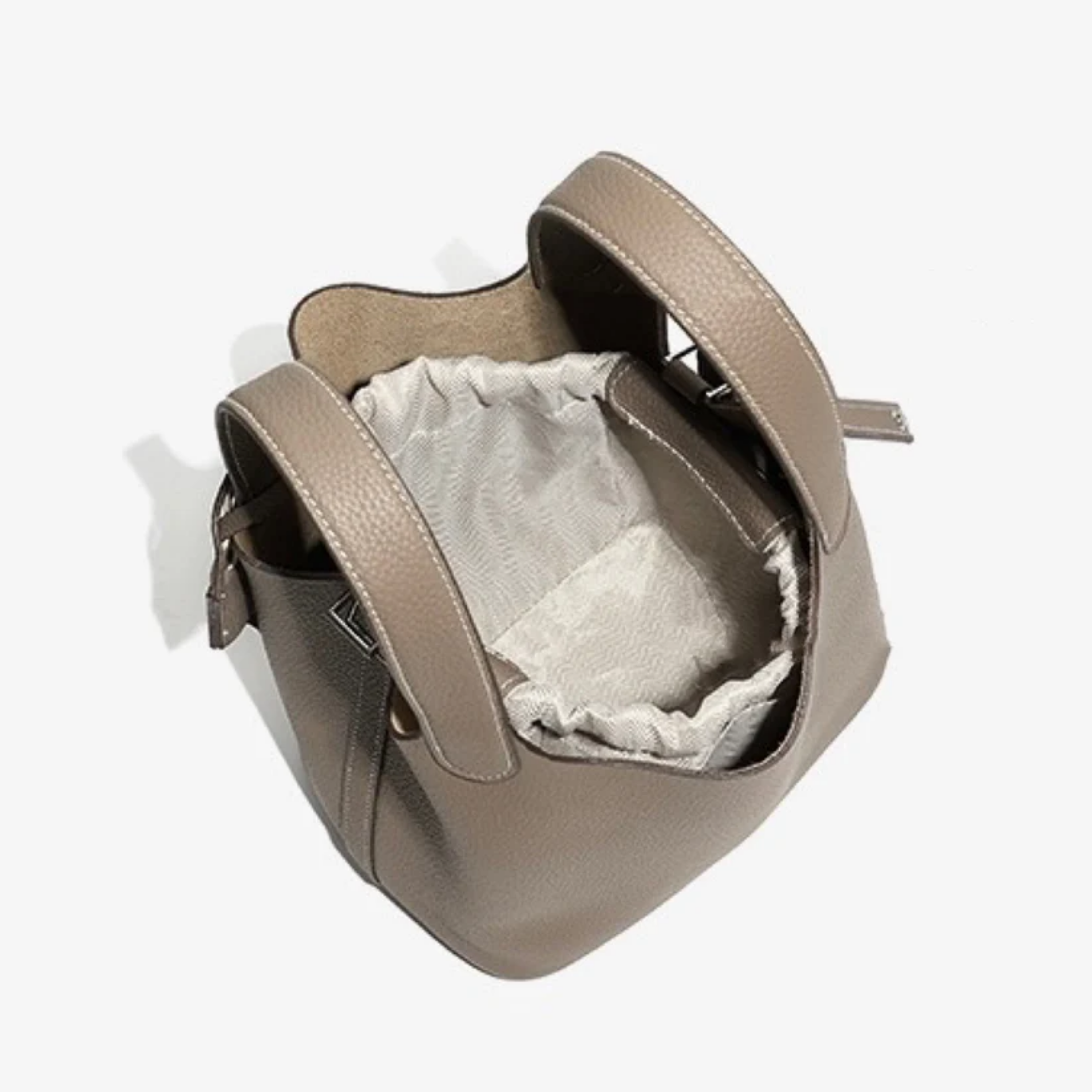 Lavelle Genuine Leather Buckle Basket Bag