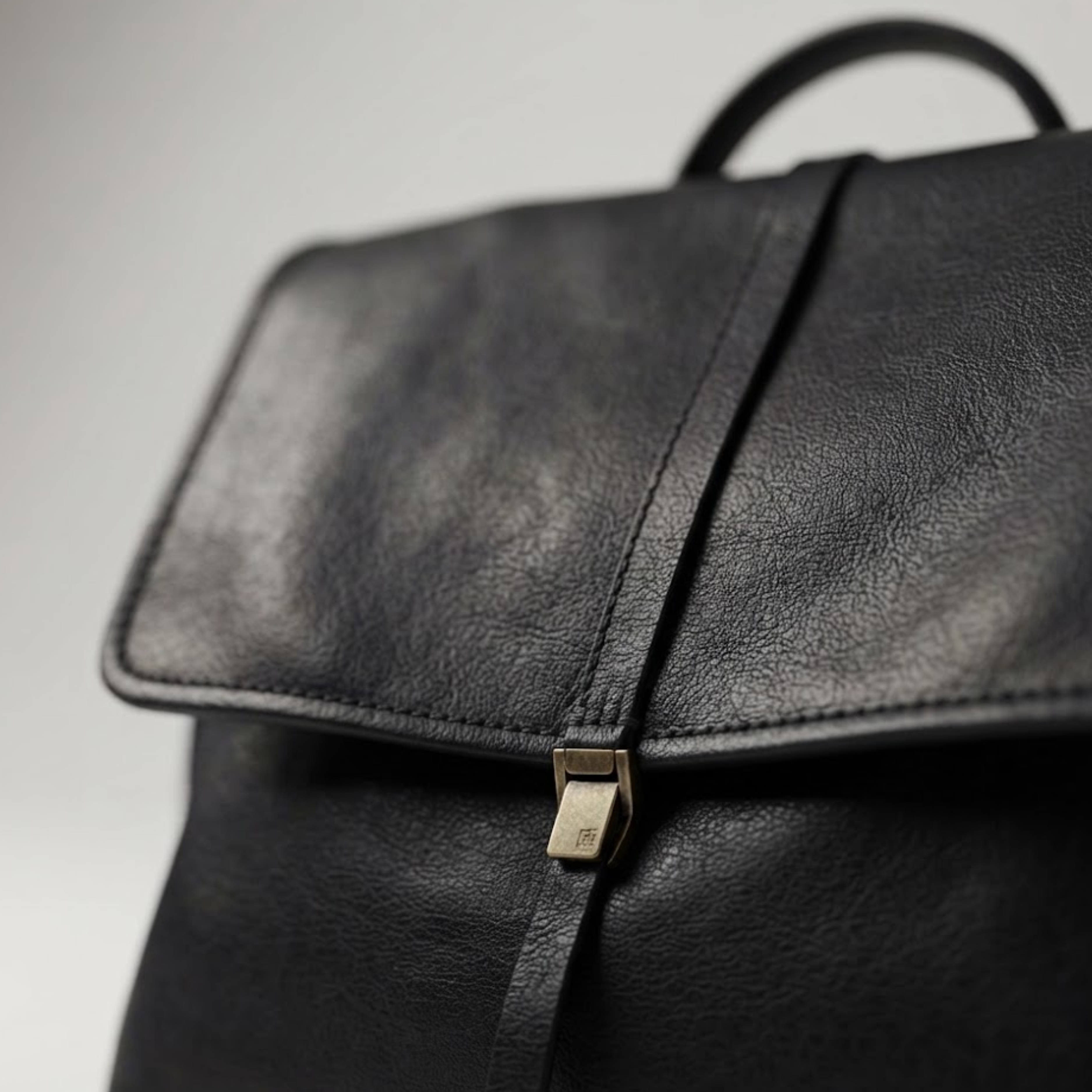Morgana Classic Noir Leather Flap Backpack