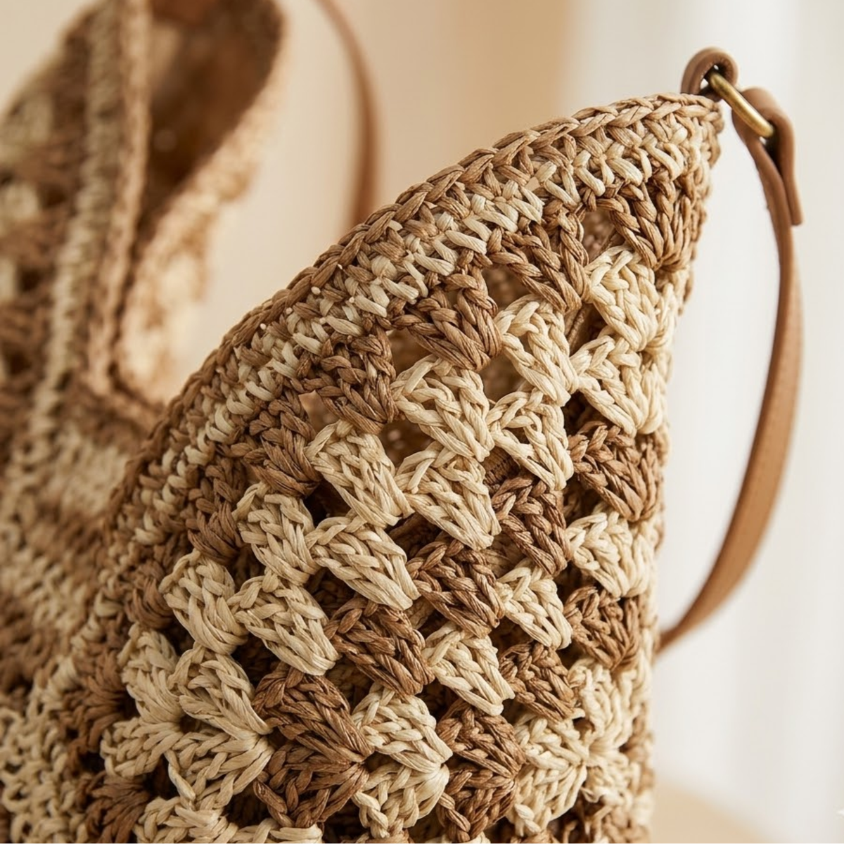 Borsa a mano estiva bohemien intrecciata in paglia – Borsa sostenibile