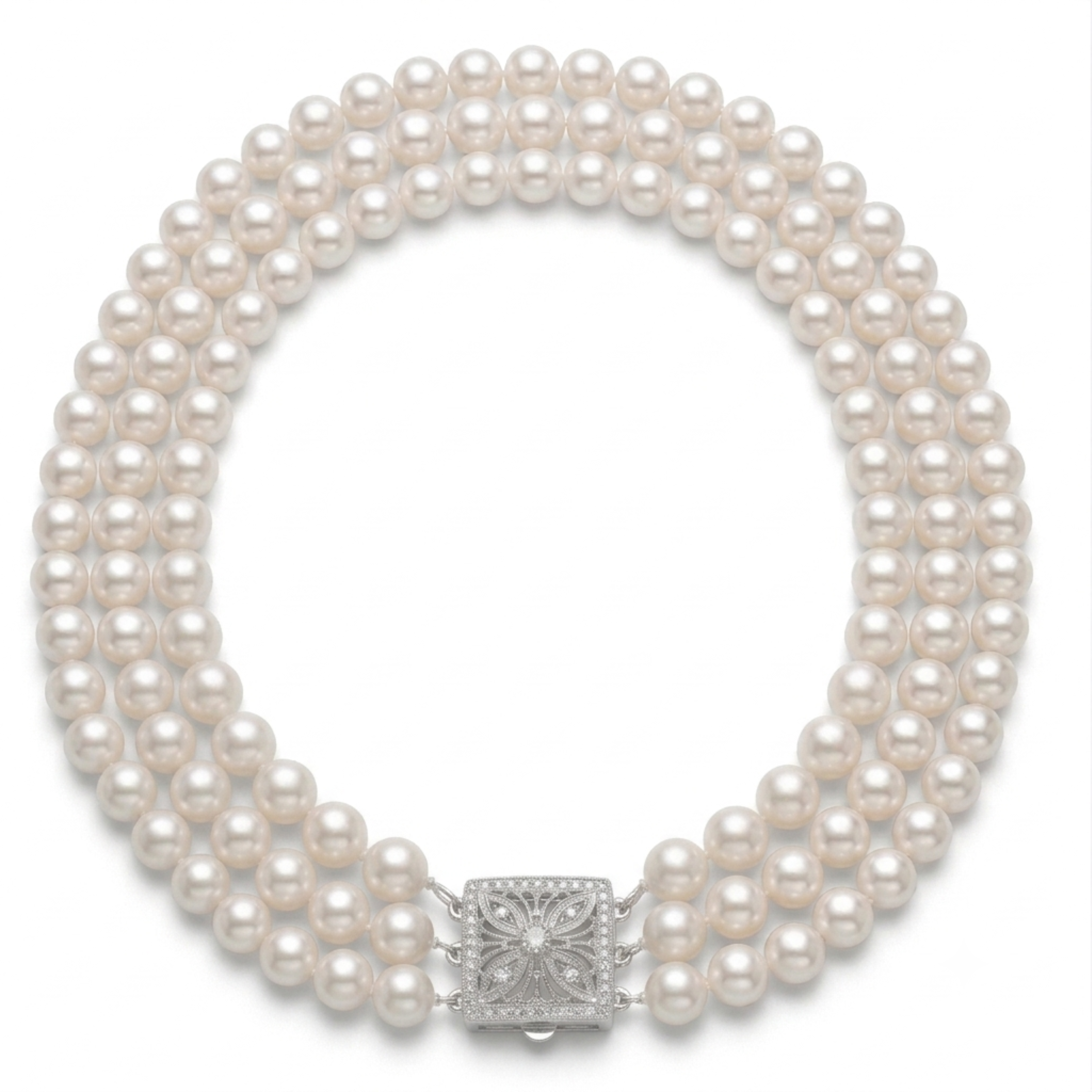 Ymirre Triple Row Freshwater Pearl Necklace