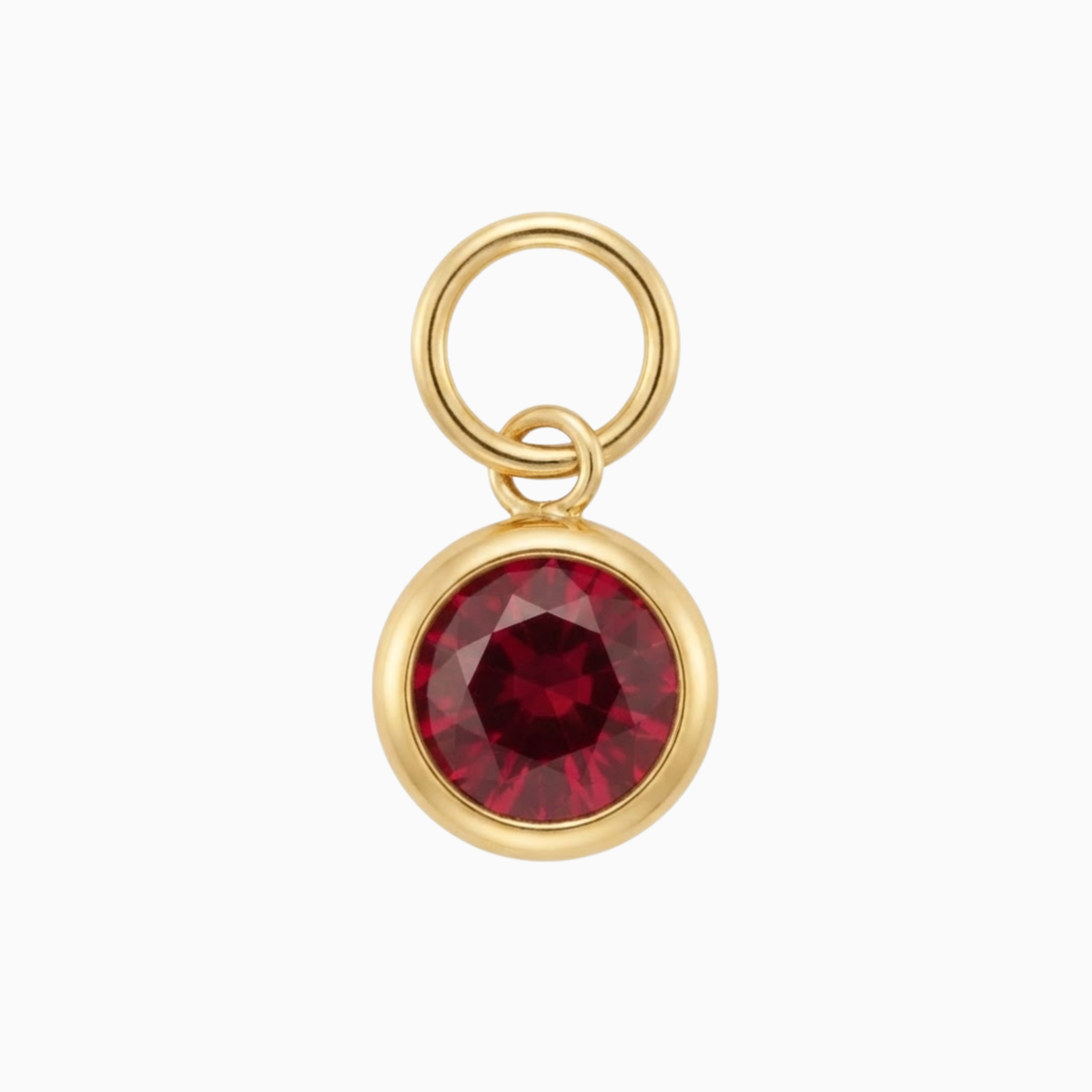 Breloques - Pendentif classique en pierre de naissance ronde de janvier