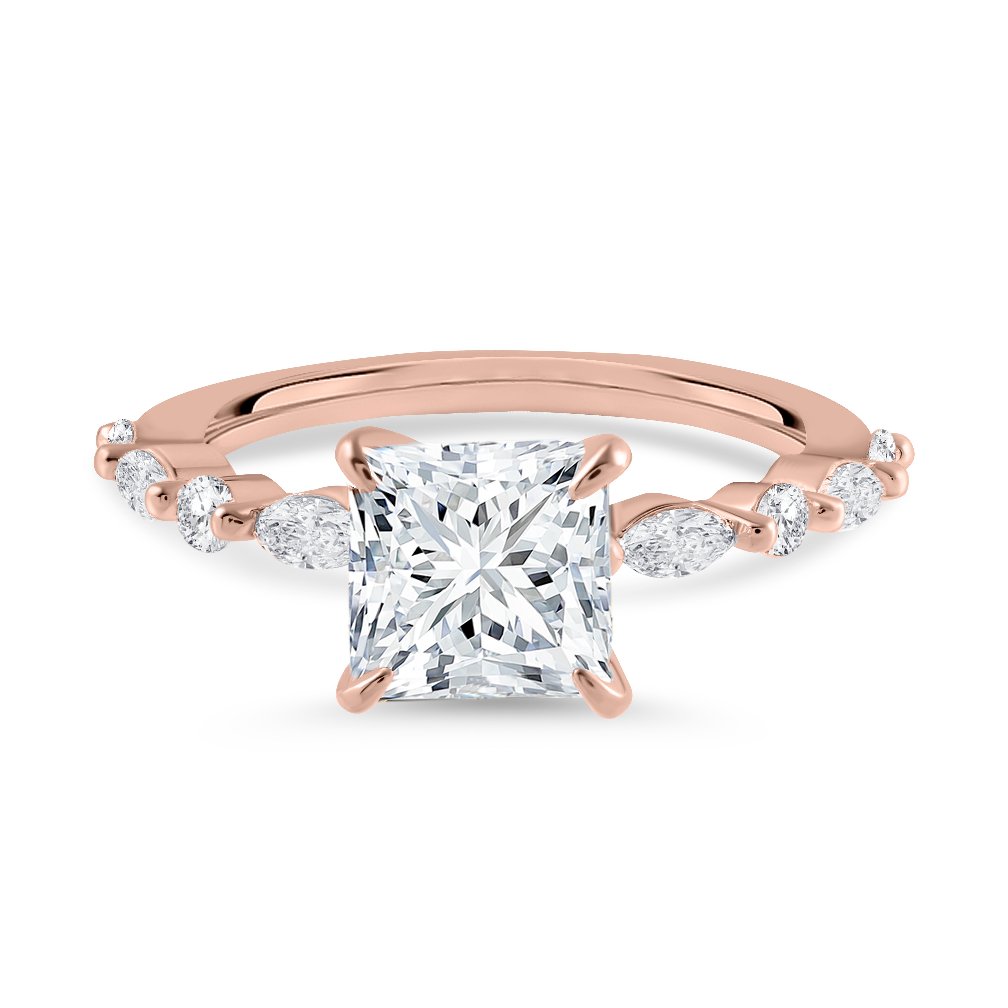 Everlasting Grace Moissanite Rose Gold Engagement Ring