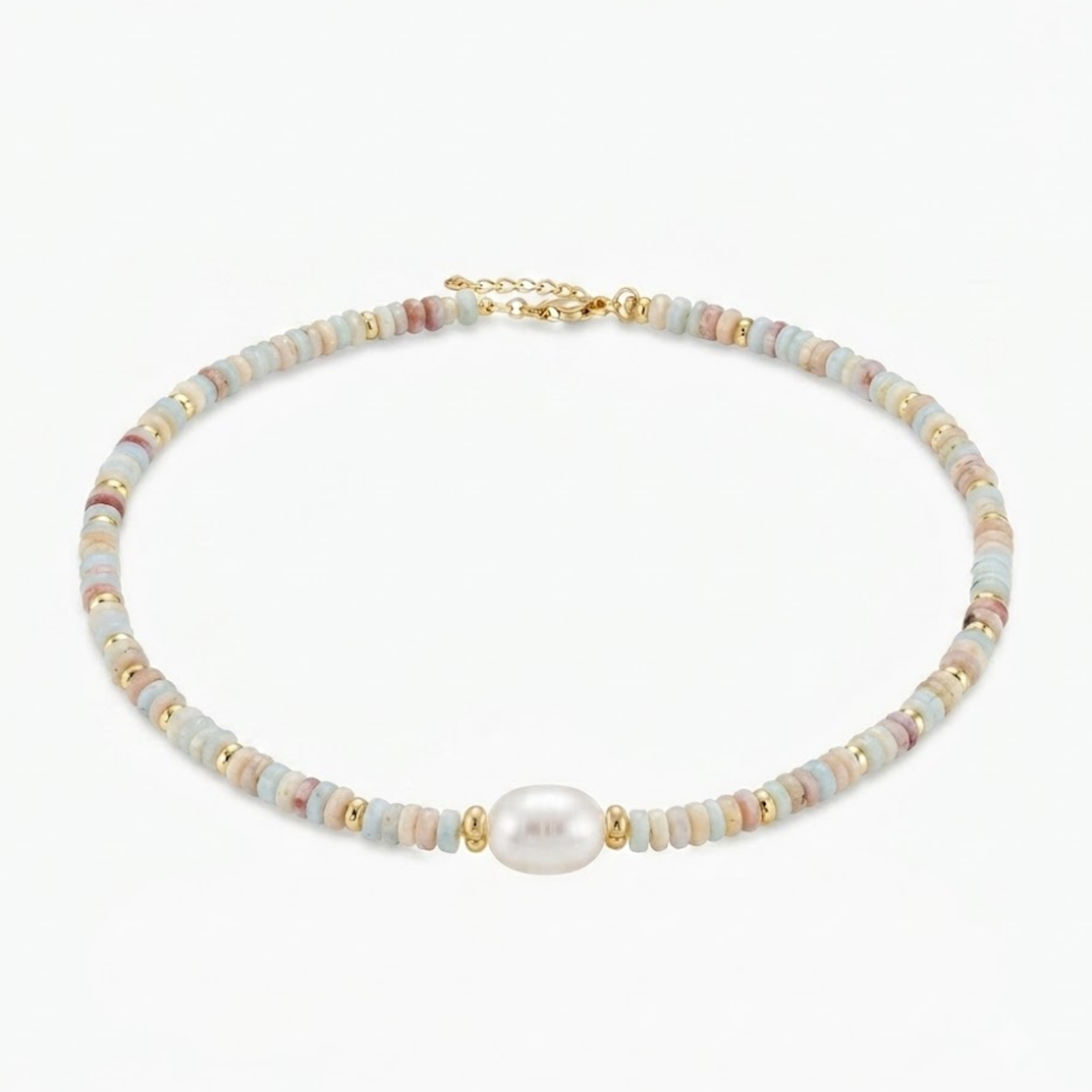 Zebbia Natural Stone Chain Necklace