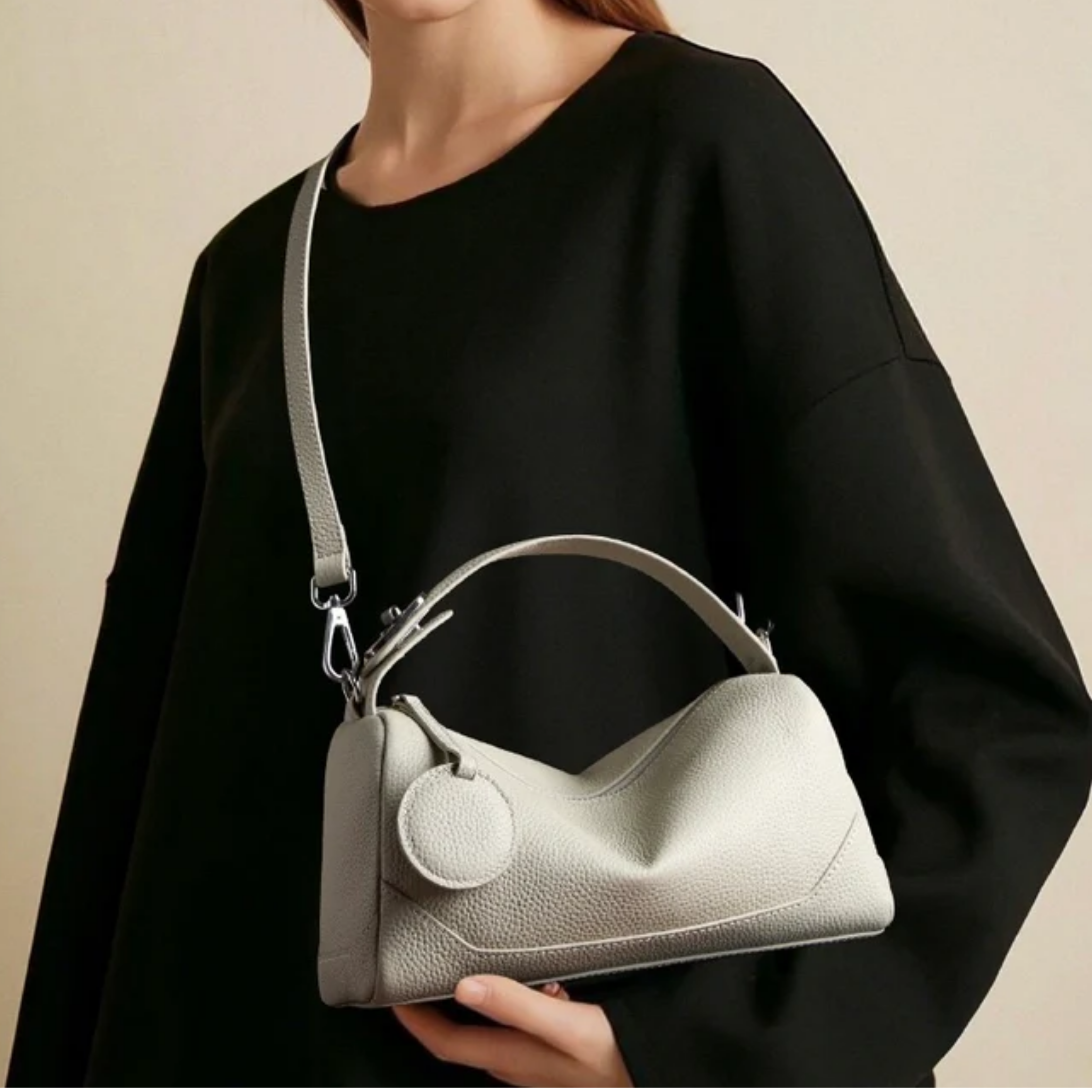 Euphéra Genuine Leather Boston Bag