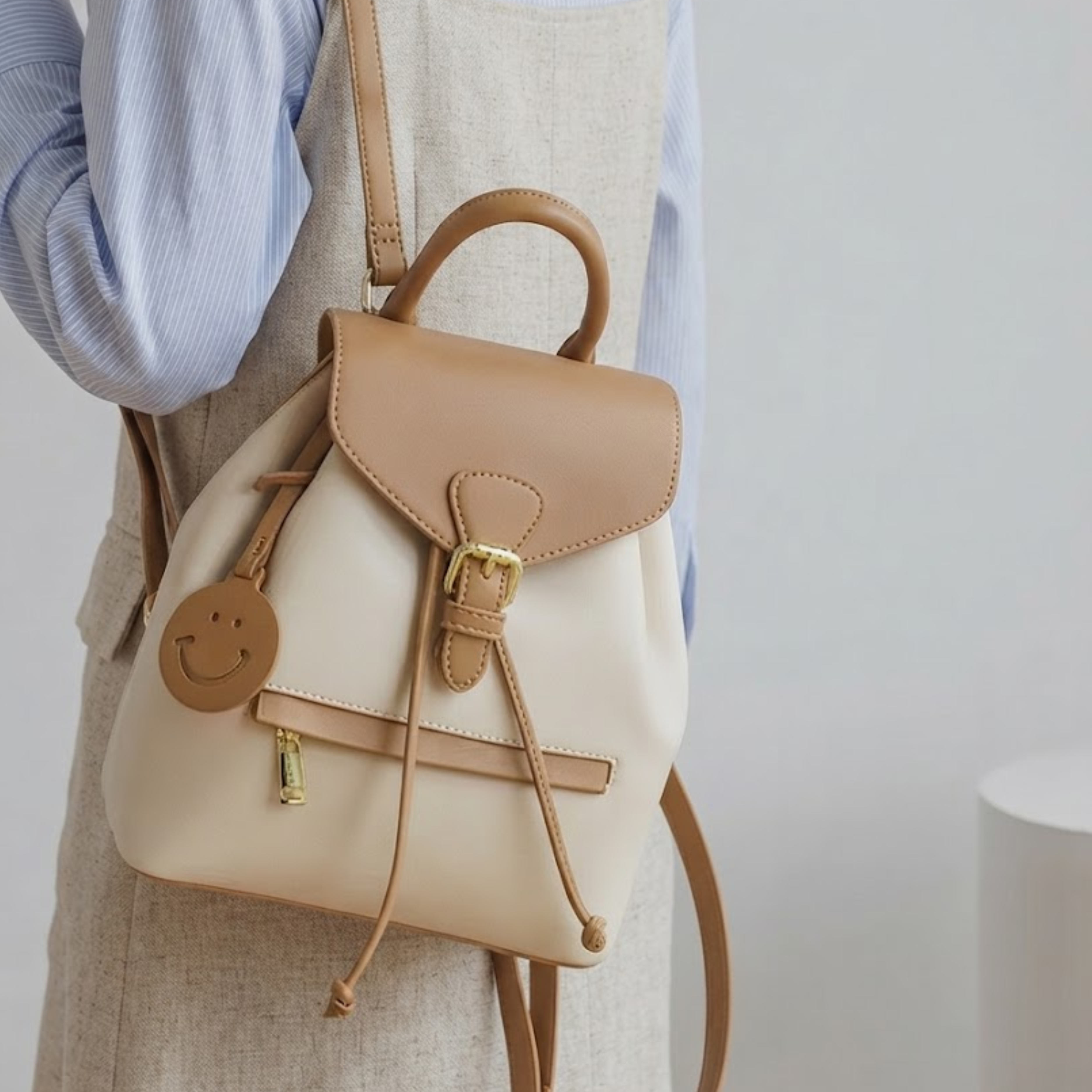 Sac à dos en cuir bicolore Annie Sunny Smile