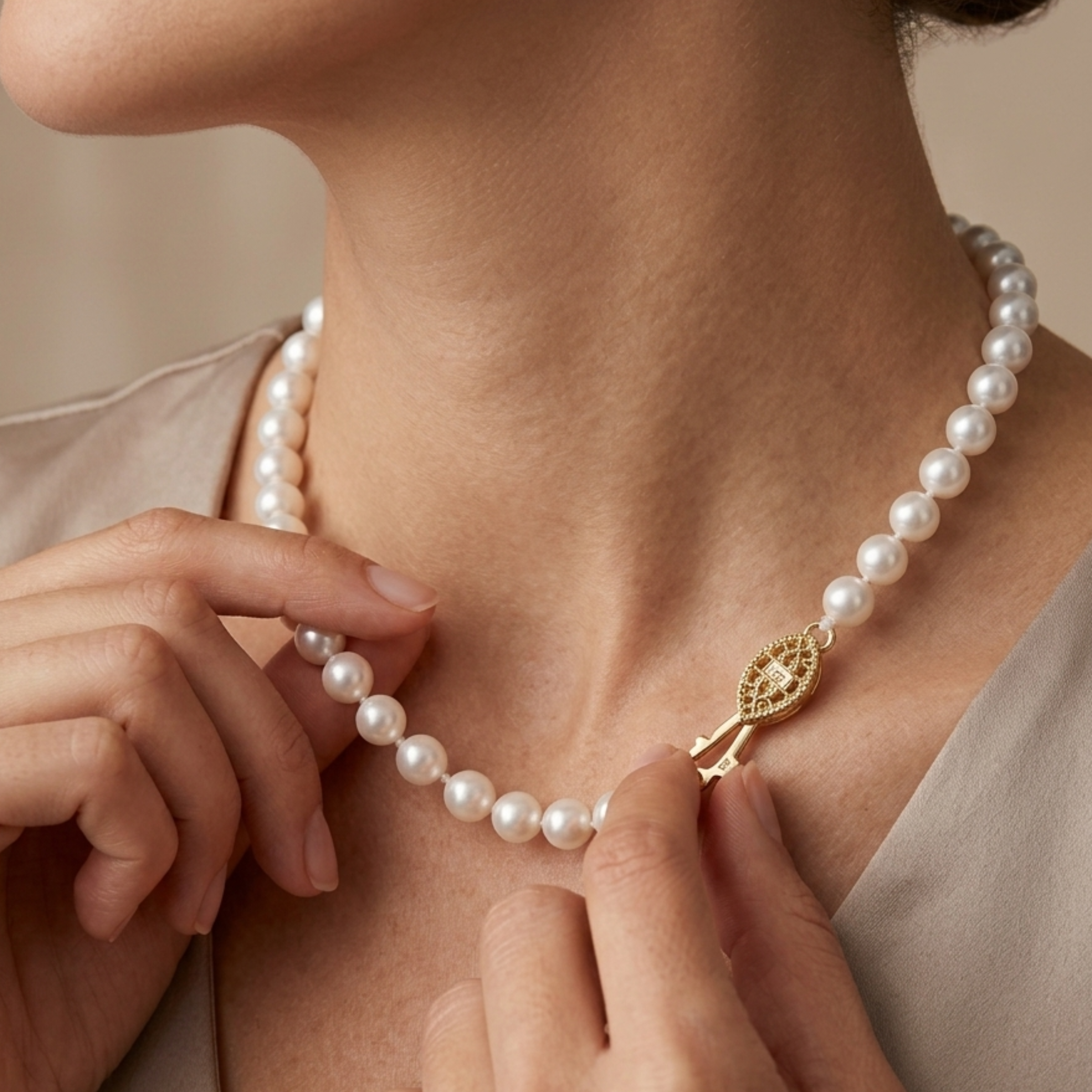 Collana Aurevia con Perle Naturali Akoya
