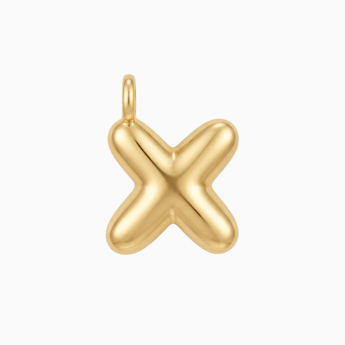 Breloques - Pendentif lettre X bulle dorée