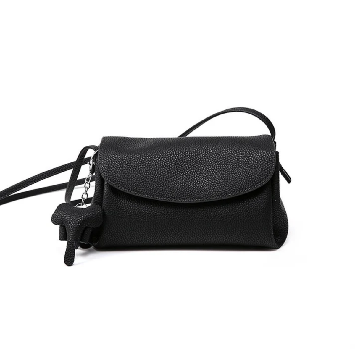Borsa a tracolla in vera pelle con ciondolo mini elefante Vaelisse