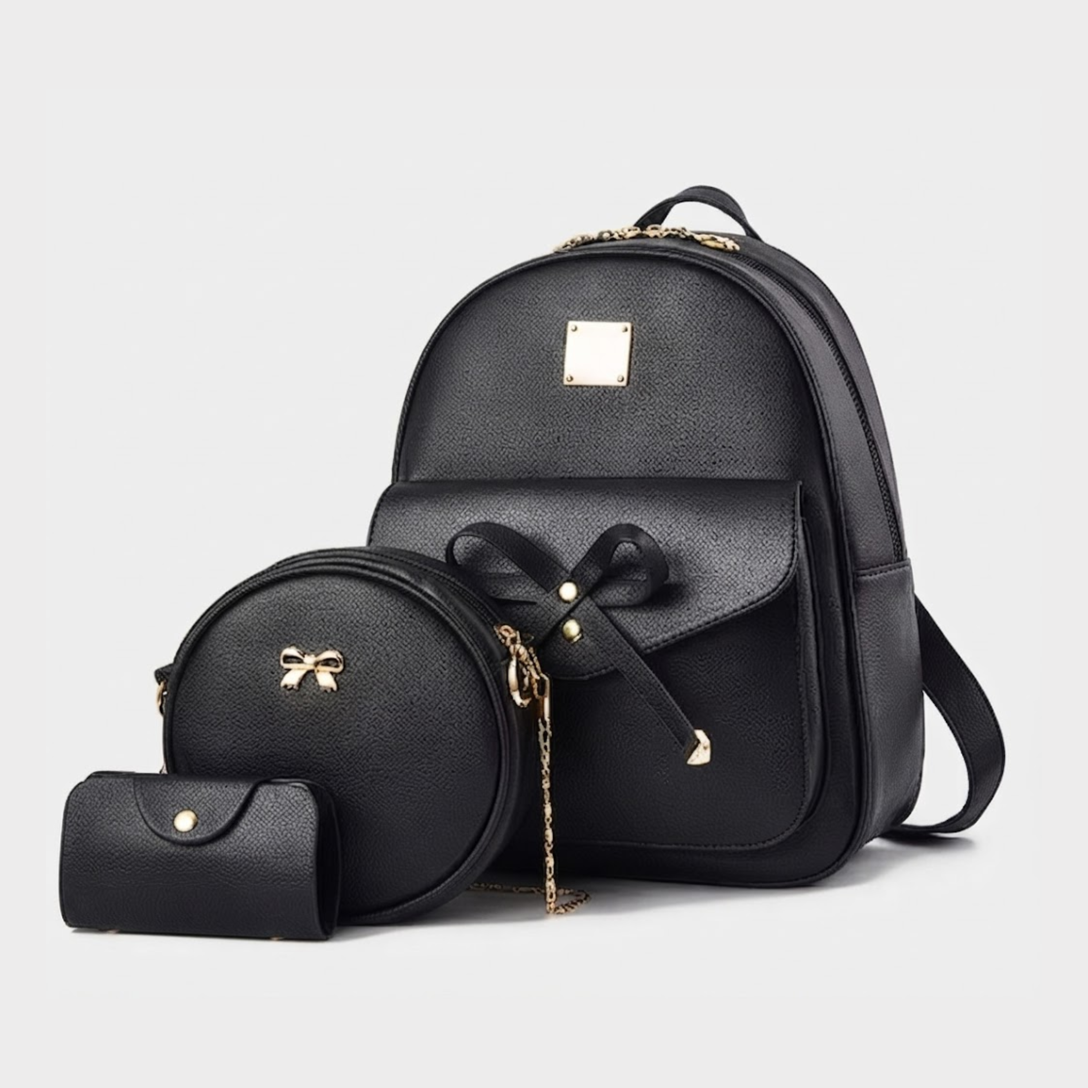 Set Jalene Chic con fiocco, composto da zaino e borsa a mano, 3 pezzi