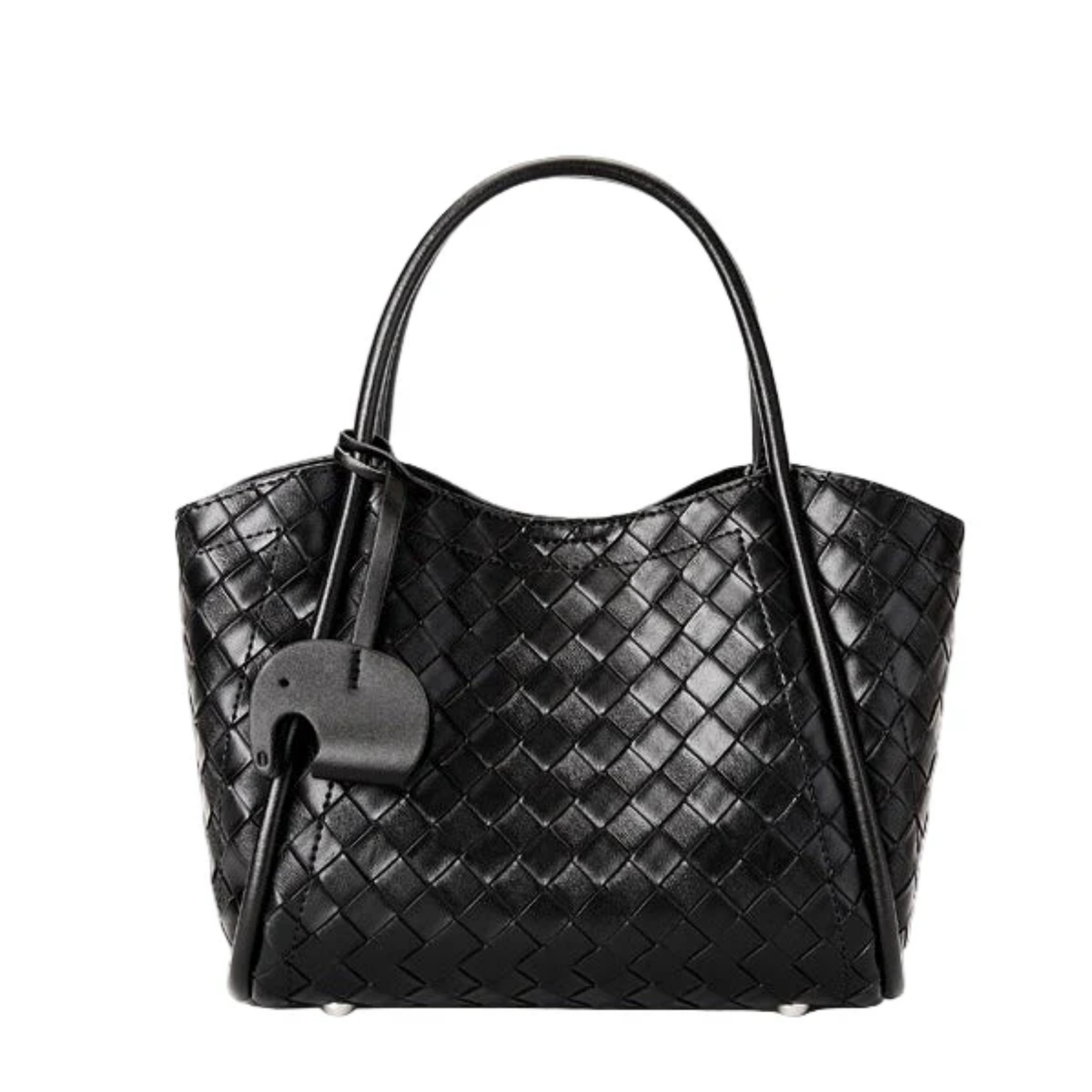 Grand sac fourre-tout tressé en cuir véritable Calystria