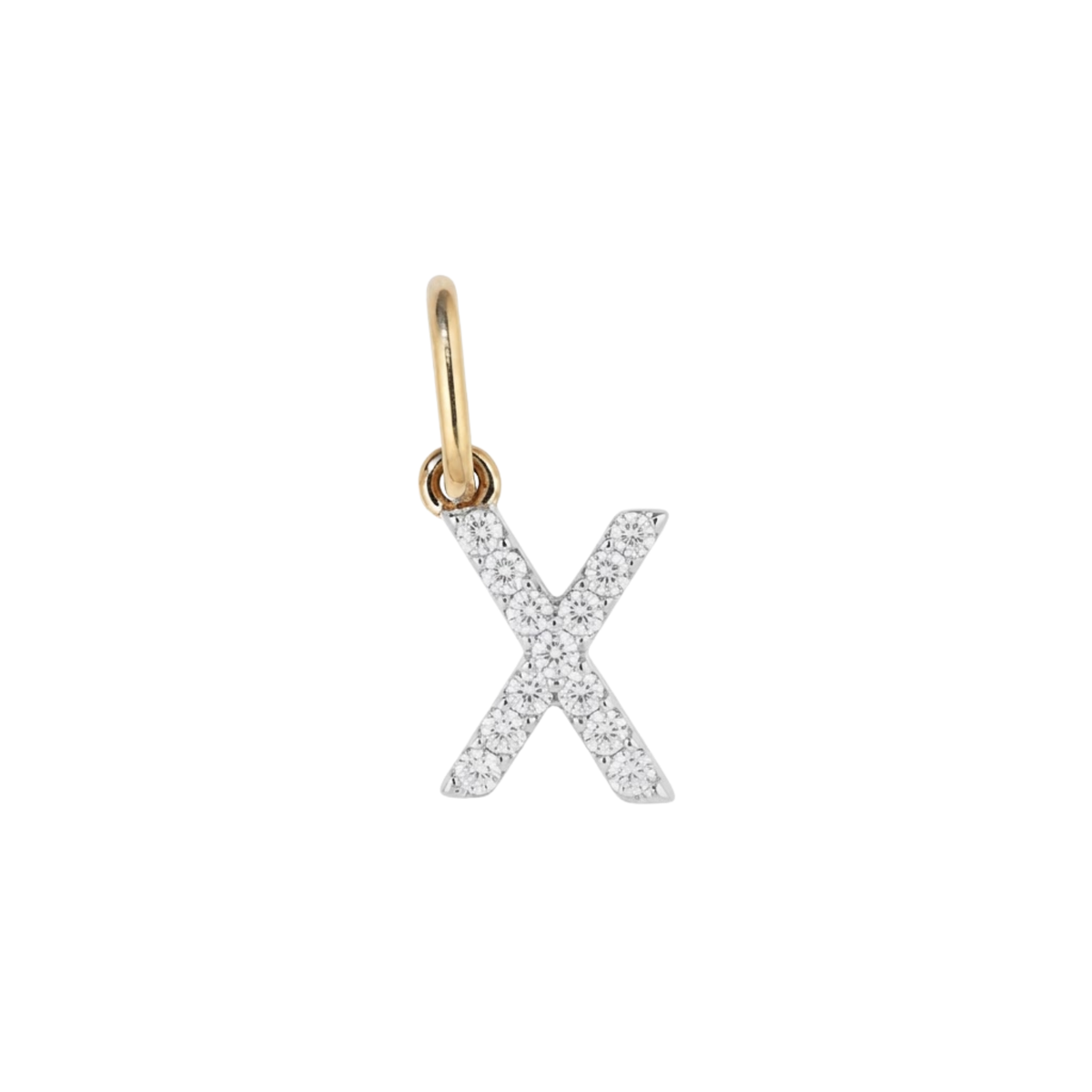 Charms - Jeweled Letter X Pendant