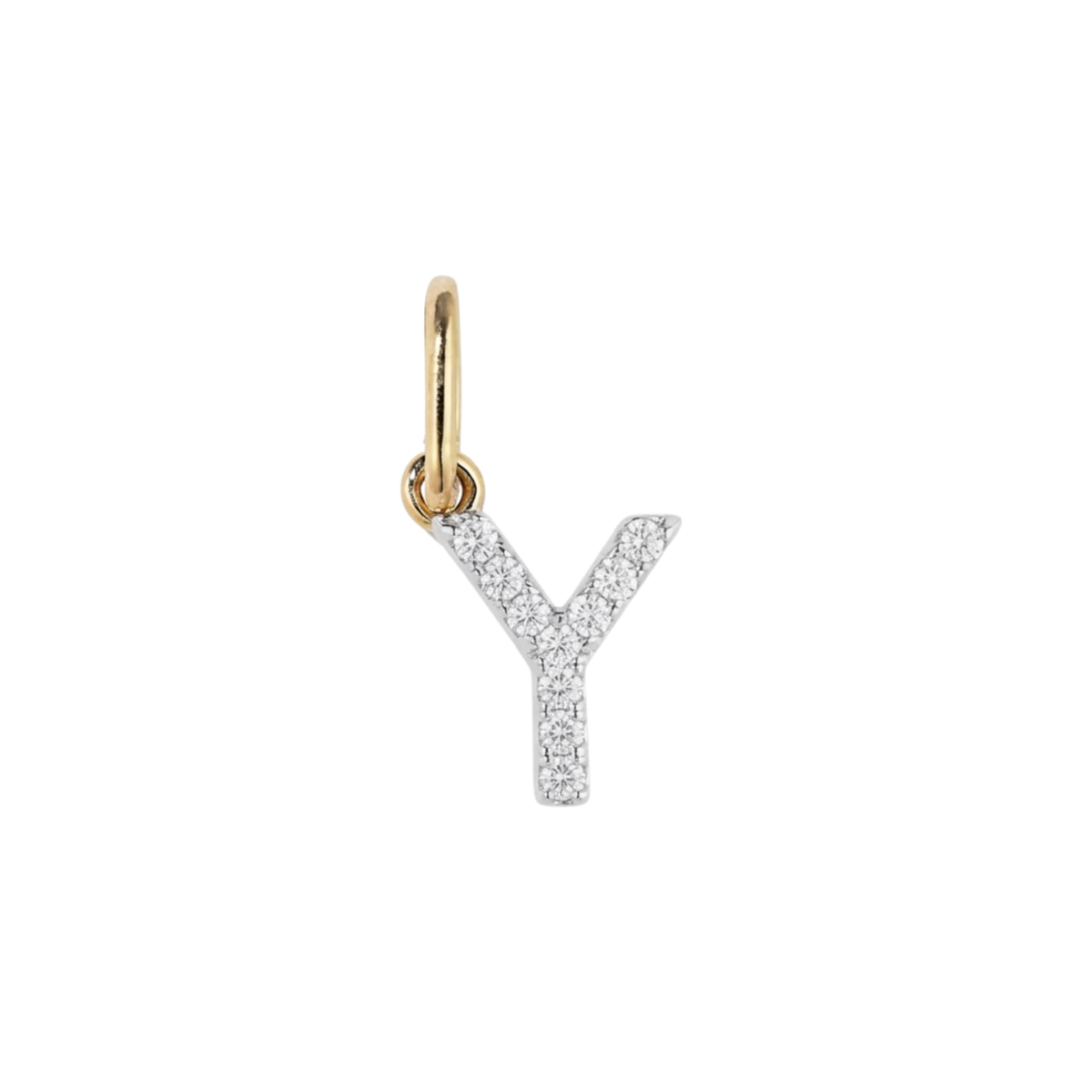 Charms - Jeweled Letter Y Pendant