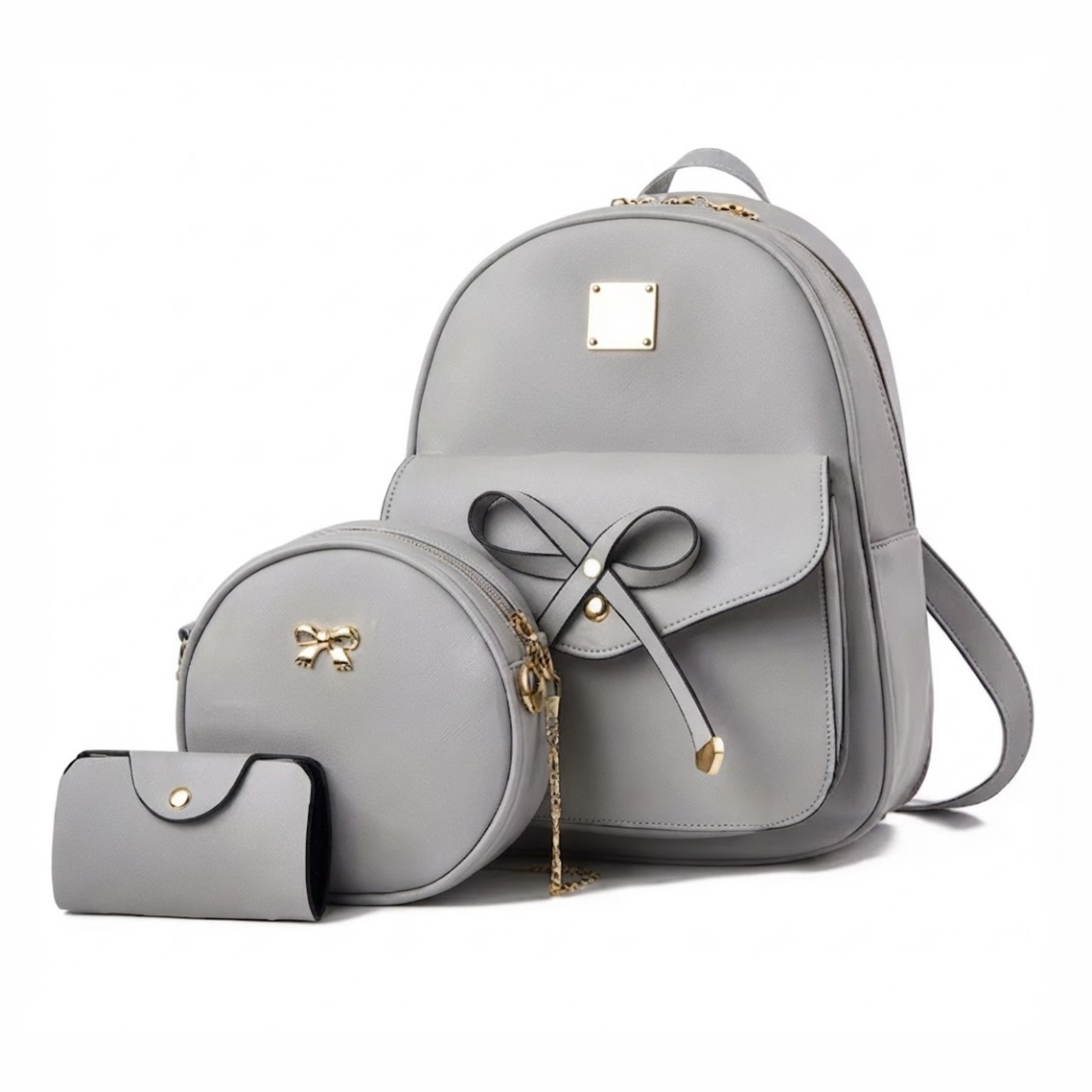 Set Jalene Chic con fiocco, composto da zaino e borsa a mano, 3 pezzi