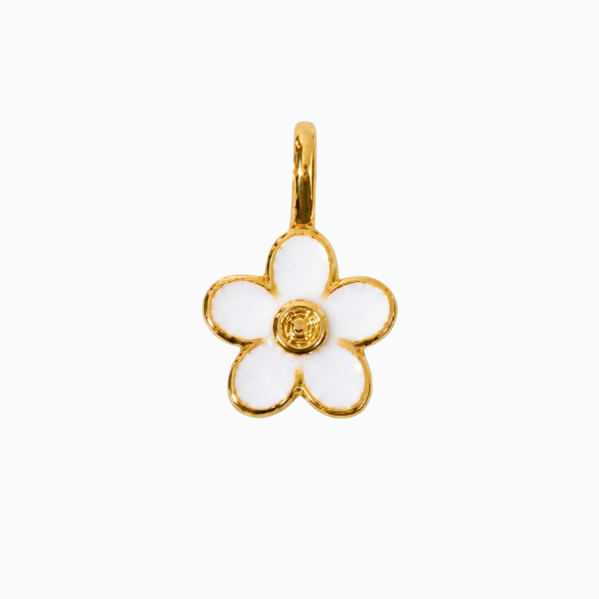 Breloques - Pendentif fleur blanche