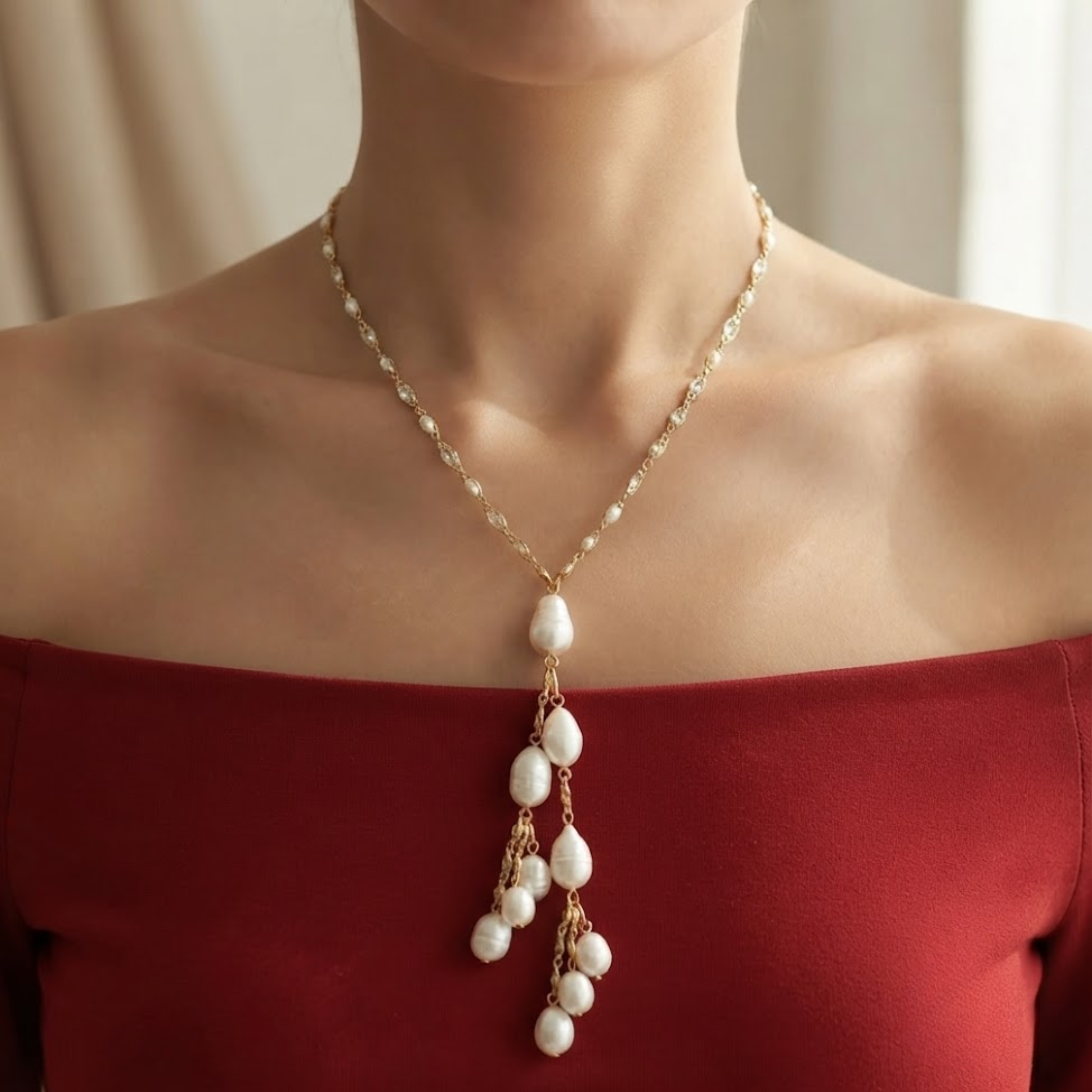 Tethys Cultured Freshwater Pearl Chain Necklace
