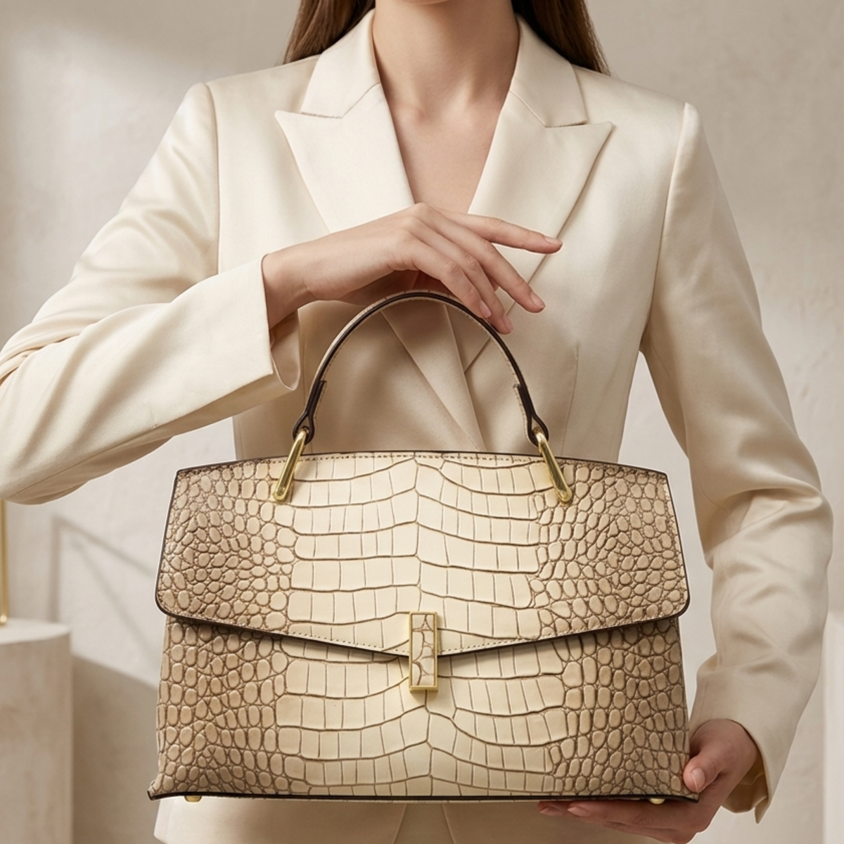 Borsa in vera pelle Fleur
