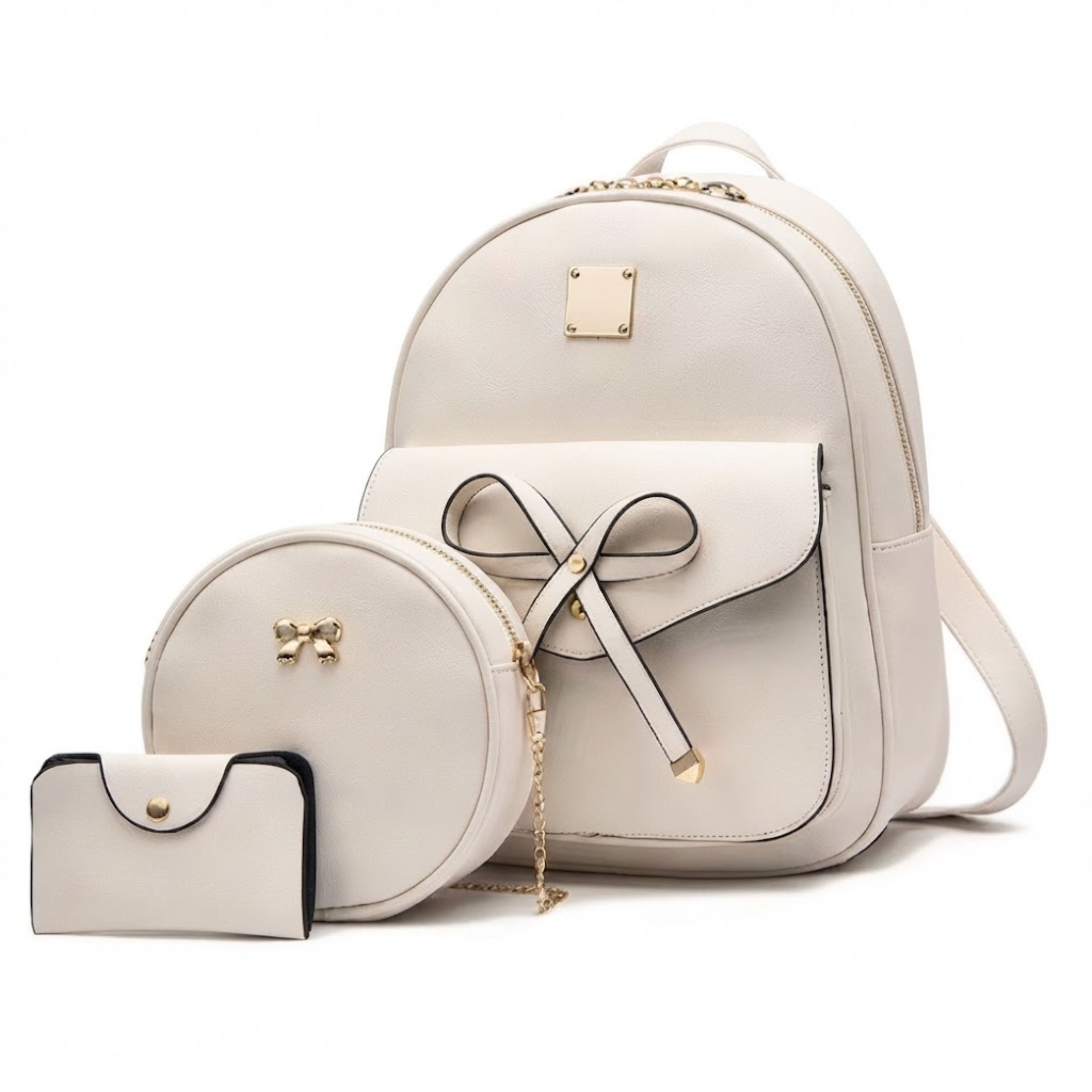 Set Jalene Chic con fiocco, composto da zaino e borsa a mano, 3 pezzi