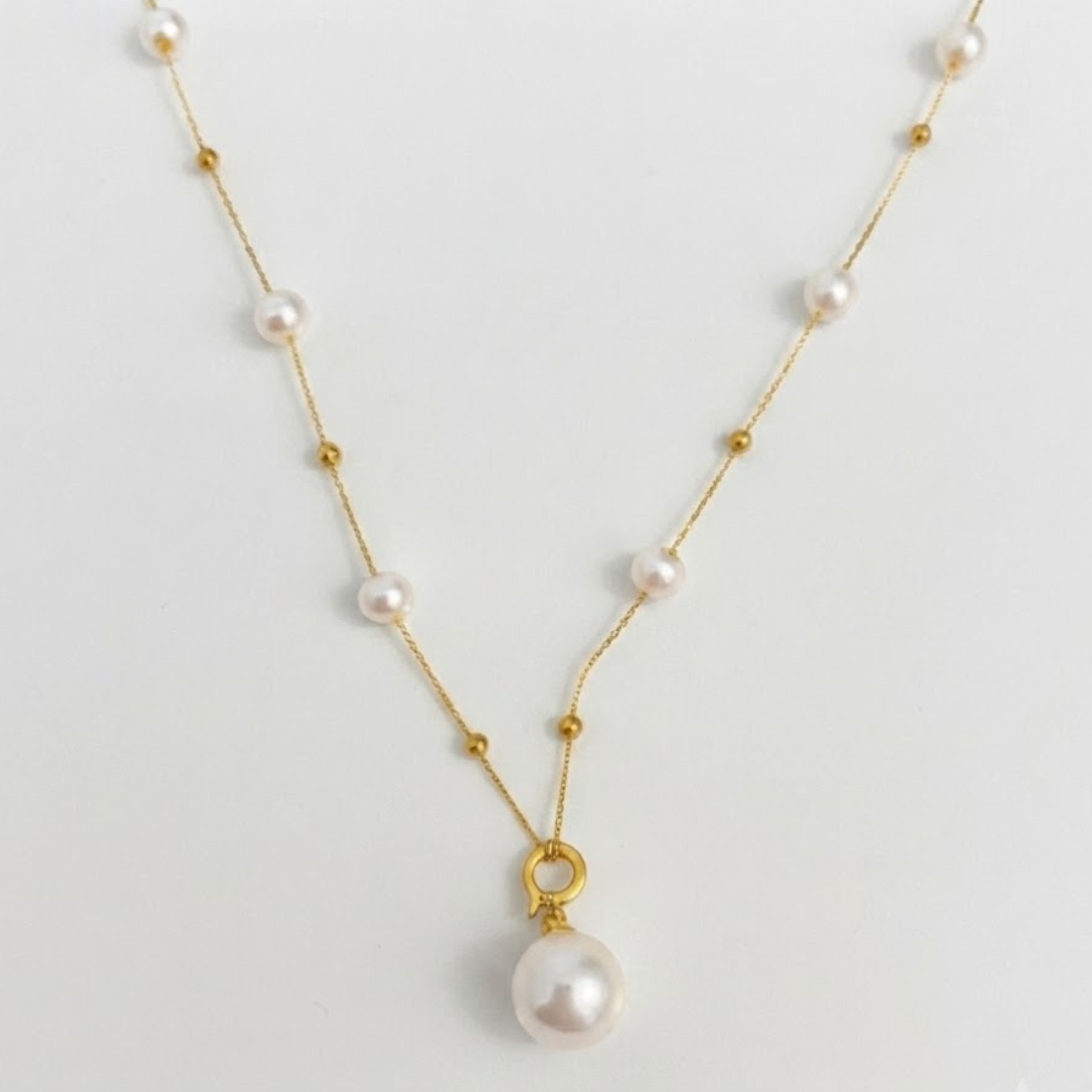Ivana Silver Pearl Necklace