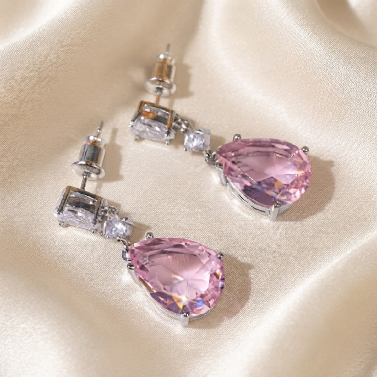 Milliena Blush Crystal Drop Earrings