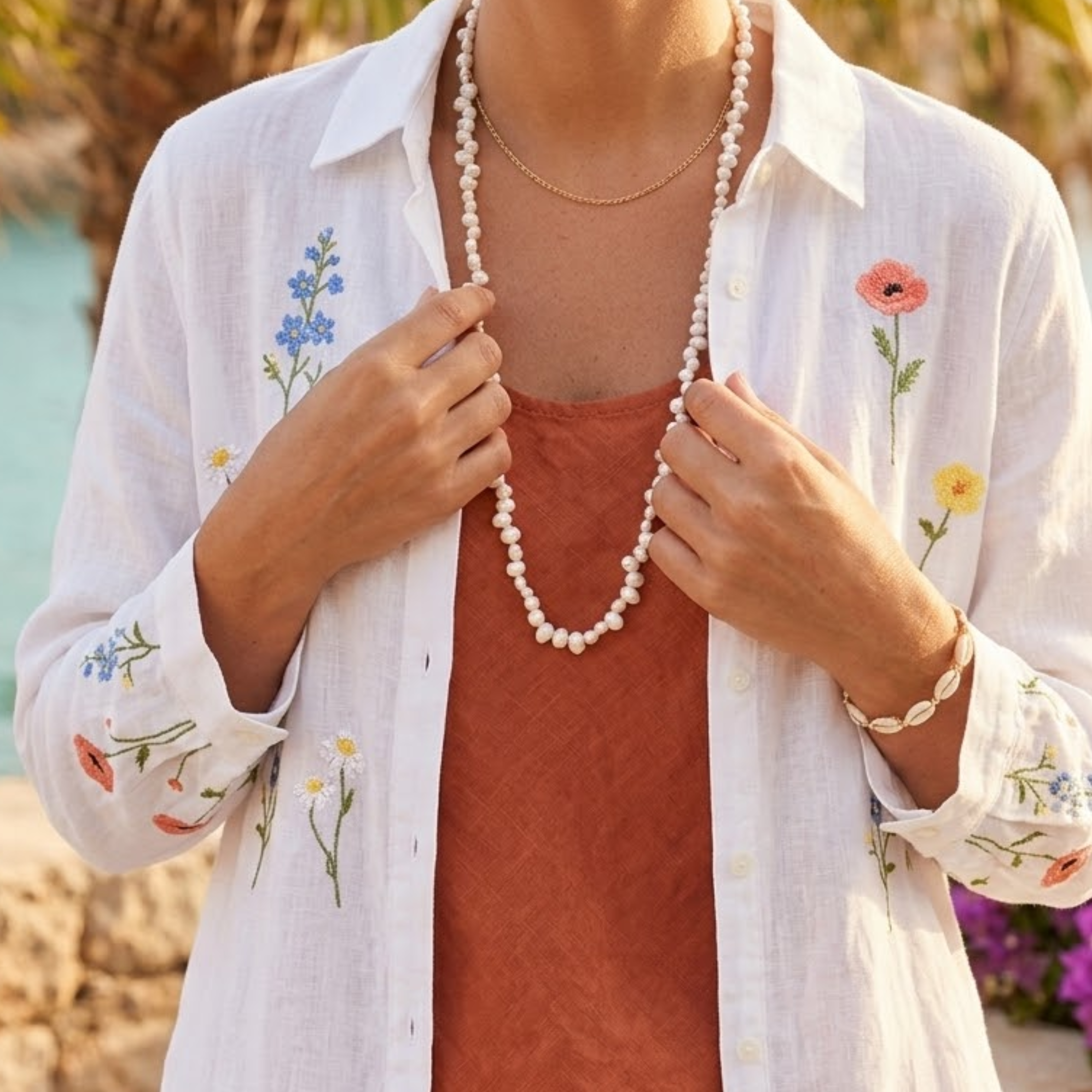 Collana lunga Thalassa con perle d’acqua dolce