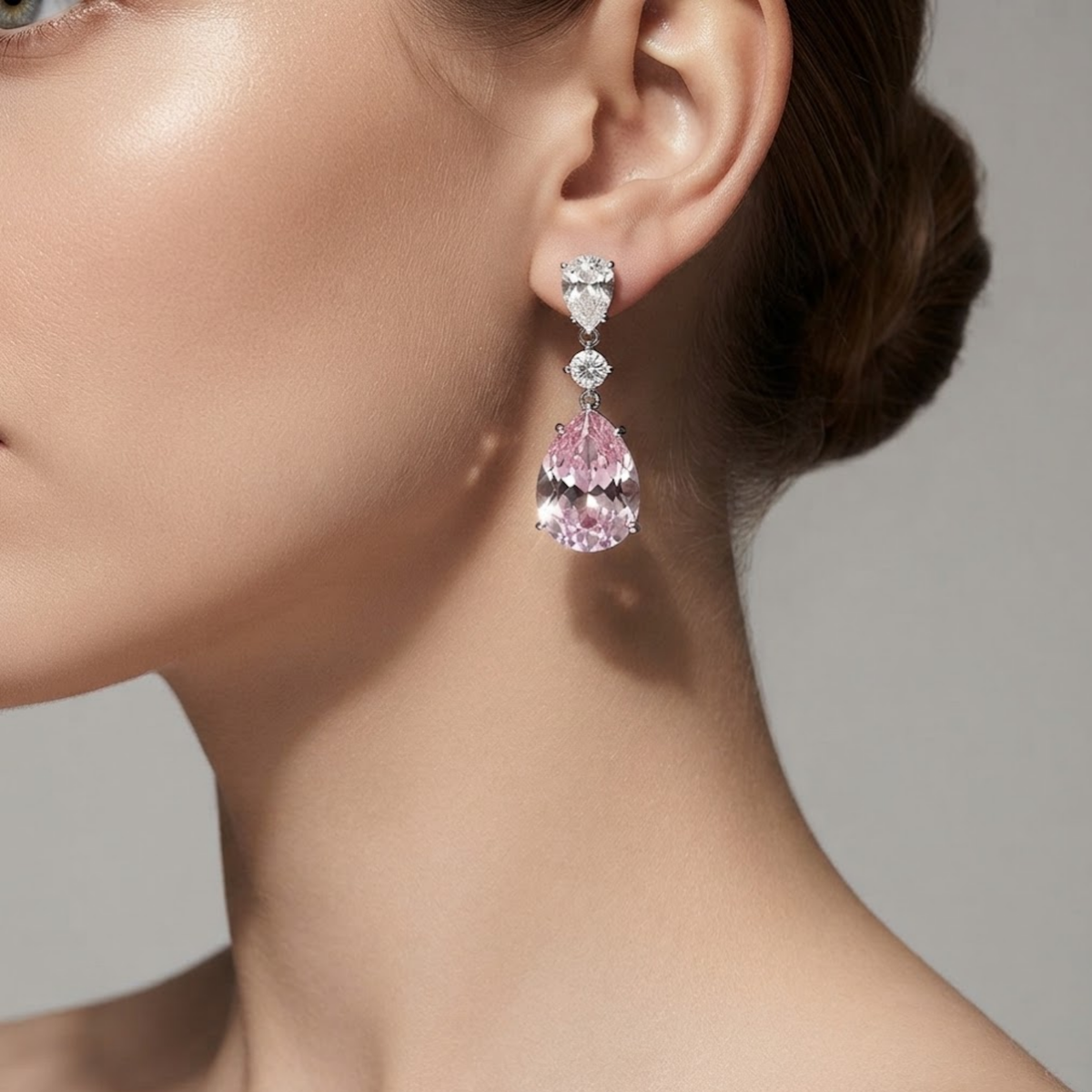 Milliena Blush Crystal Drop Earrings