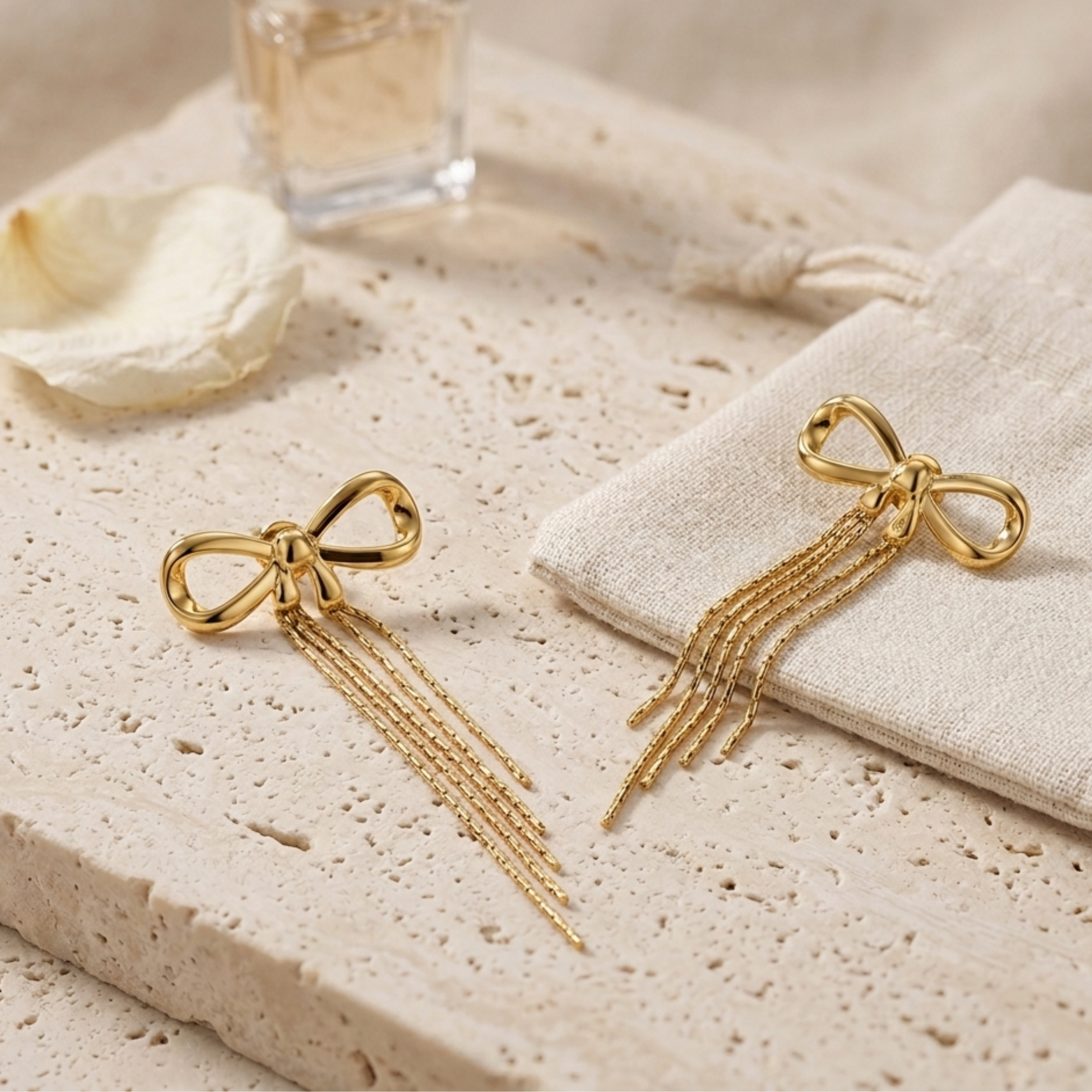 Ruvora Bow & Tassel Charm Earrings